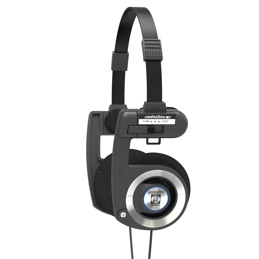 Koss Porta Pro On-Ear Headphones - Lightweight & Portable with Carrying Case - Perfect for Travel, Commuting & Music Lovers (Black)