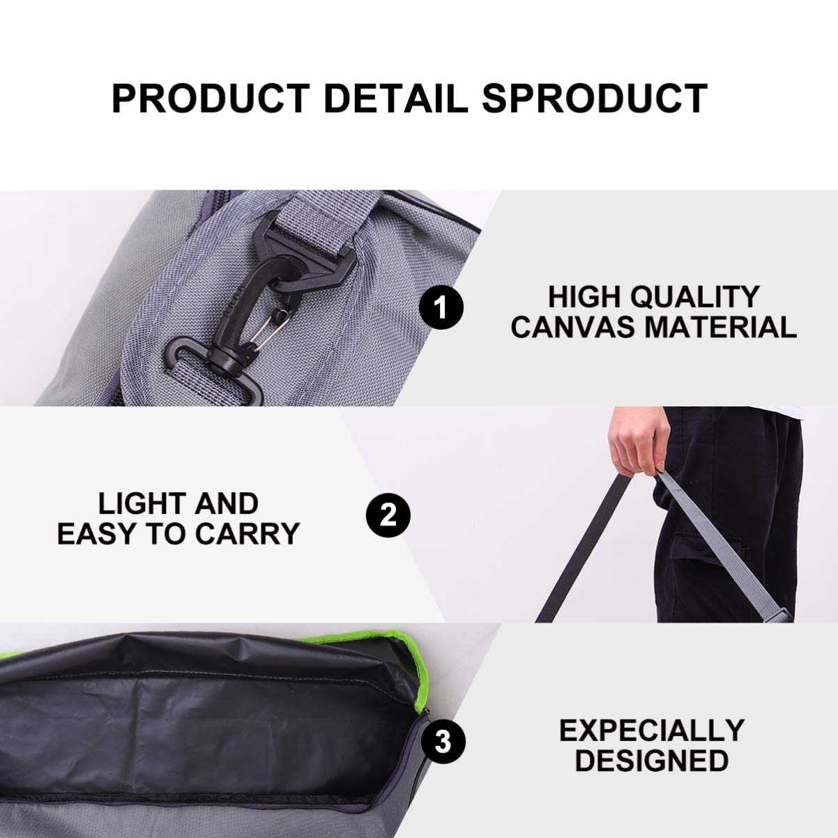 BESPORTBLE Waterproof Full-Zip Yoga Mat Bag - Adjustable Shoulder Strap, Durable Canvas Storage Carrier for Exercise & Travel (Black) | Perfect for Gym, Yoga Class & Outdoor Activities