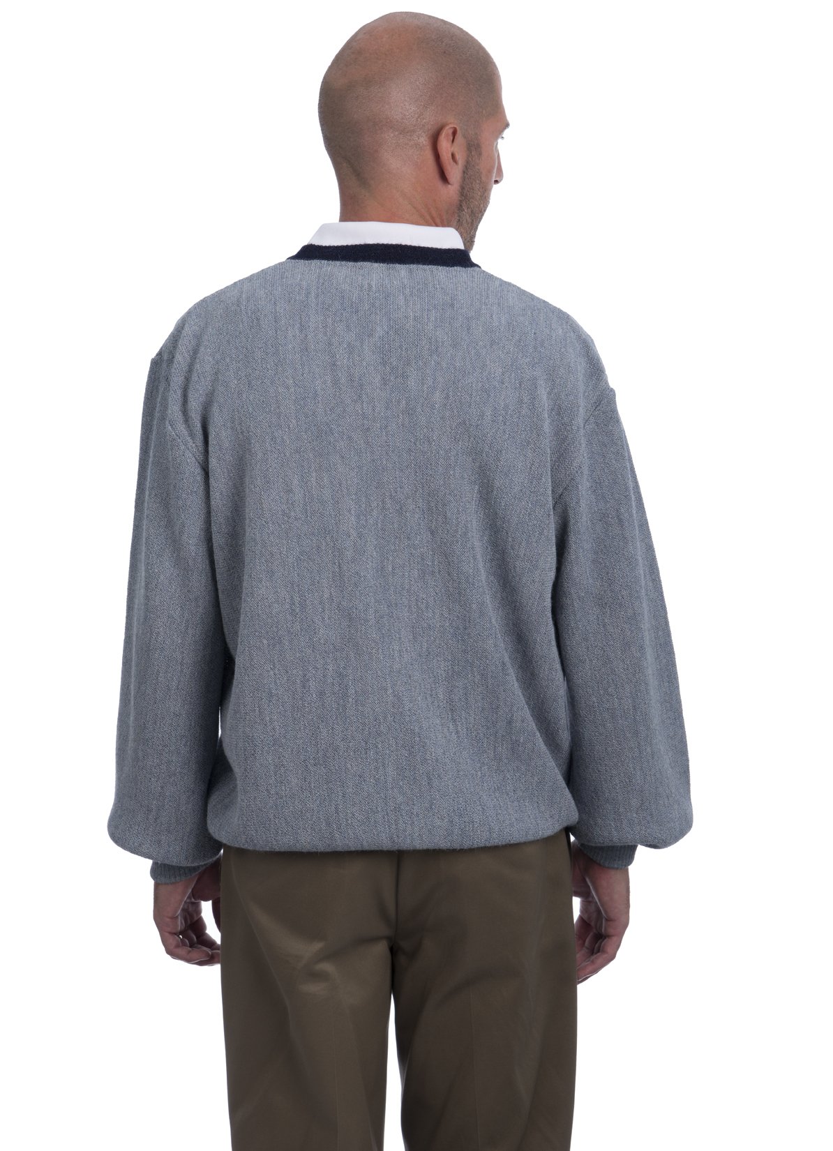 Vintage Style Men's V-Neck Alpaca Wool Pullover Sweater - 100% Pure Alpaca - Retro Golf Sweater for Men - Warm Winter Knitwear for Golfing, Office & Casual Wear