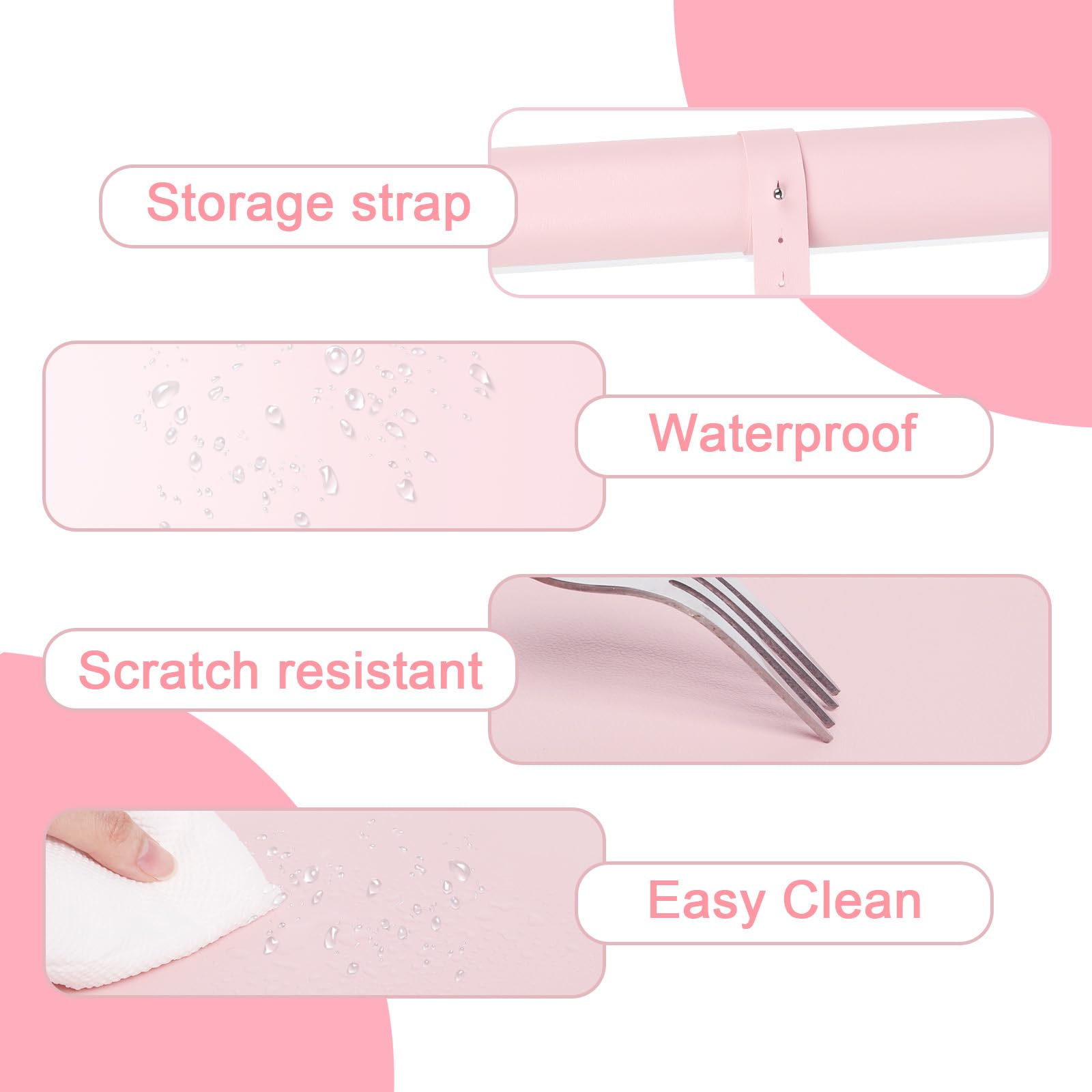 Premium SHIMIDO Nail Art Table Mat - Soft Microfiber Leather Hand Rest Pad for Nail Technicians & DIY Manicures | Non-Slip Workstation Mat for Salon, Home & Professional Use (Pink)