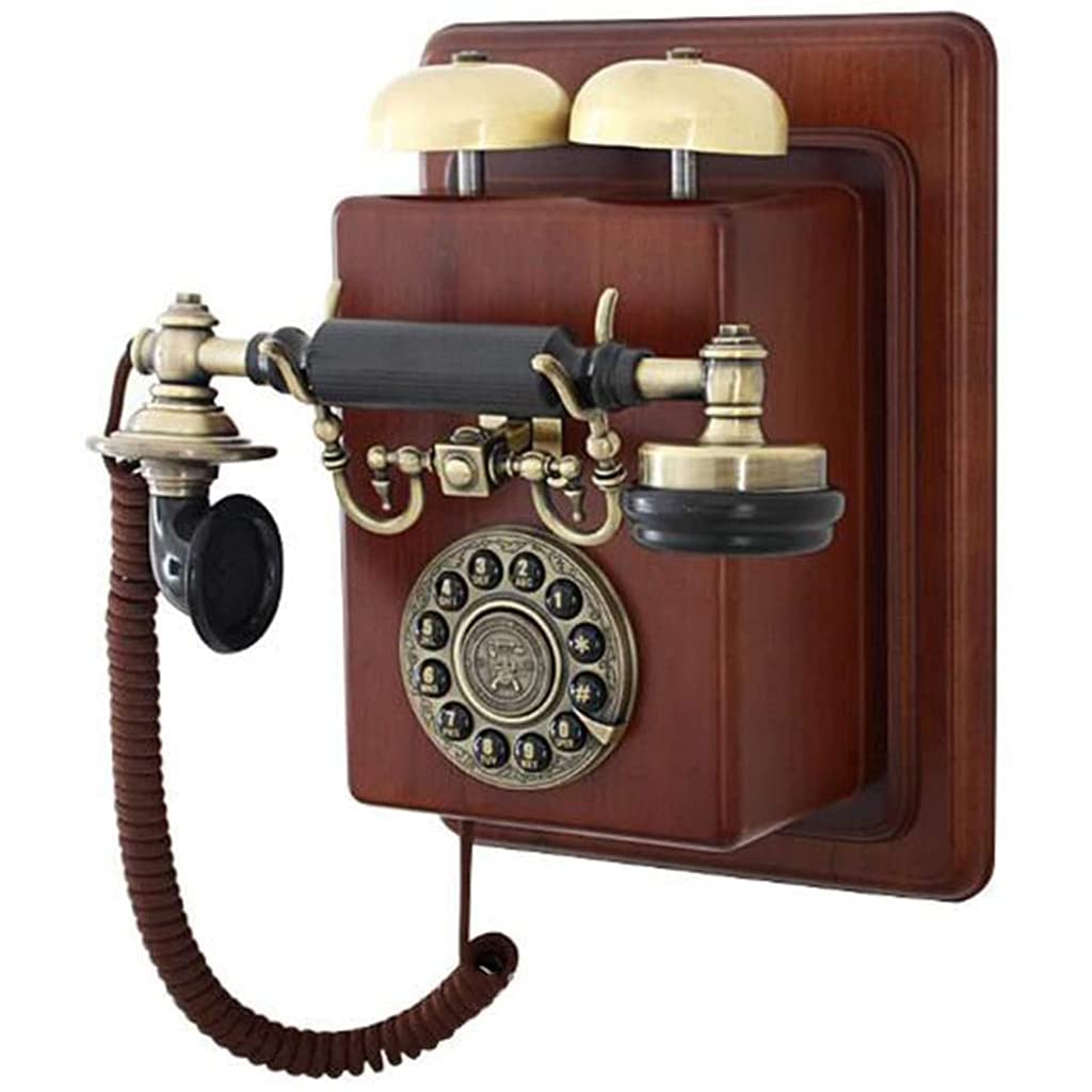 Vintage Brown Rotary Dial Telephone - Retro 1970s Wall Mount Landline Phone with Authentic Bell Ring | Classic Home Decor, Office Decor, Movie Prop, Gift for Collectors