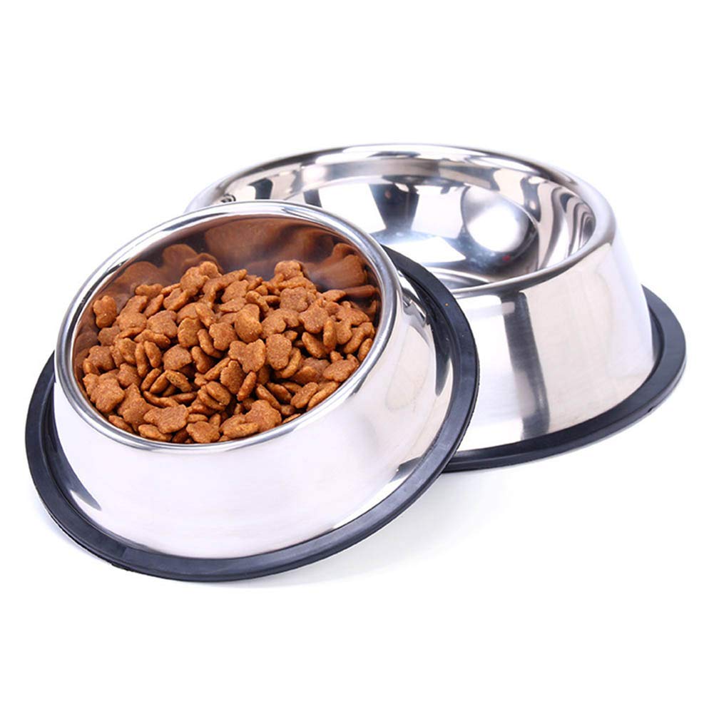 Stainless Steel Non-Slip Pet Feeder Bowl - Automatic Cat Water Dispenser & Dog Drinking Bowl for Food and Water - Durable Pet Feeding Accessories for Home, Travel, and Outdoor Use
