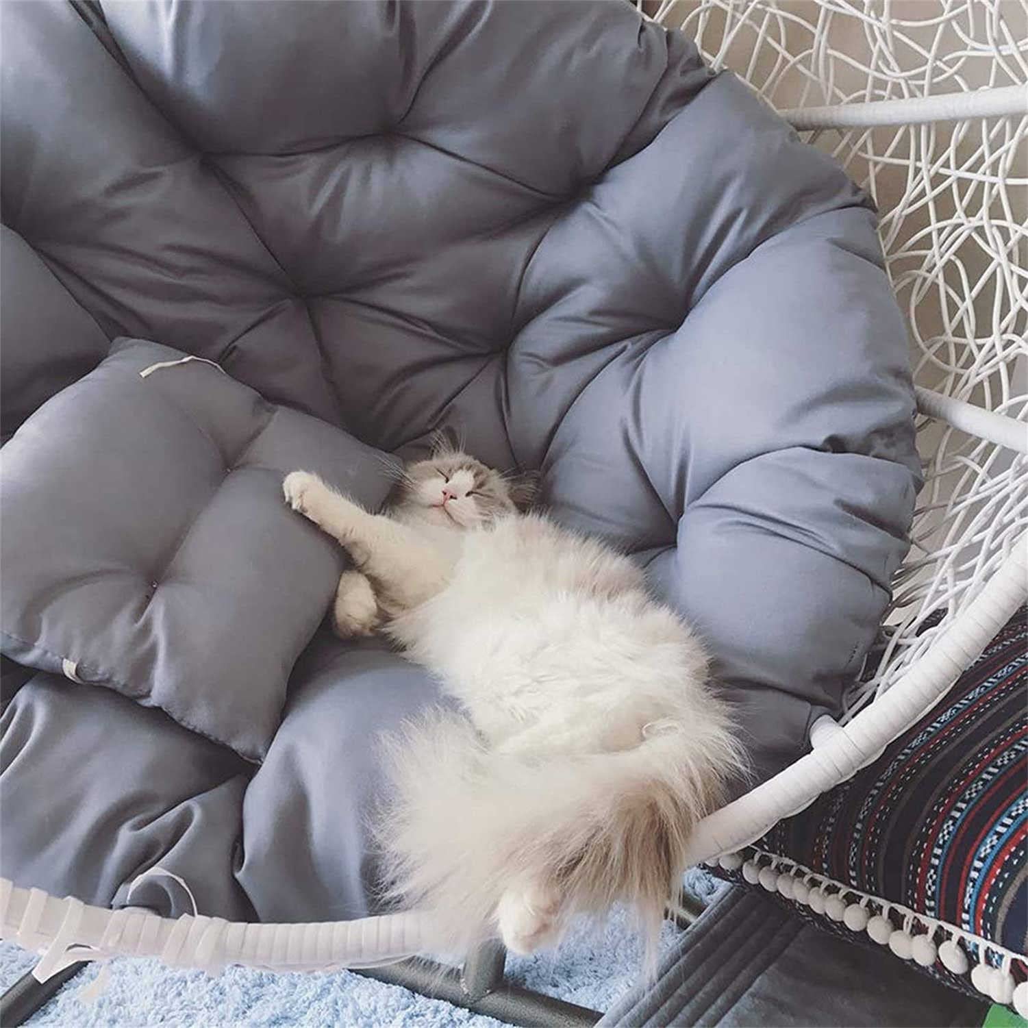 Thick Round Papasan Chair Cushion - Overstuffed Removable Cotton Pad for Hanging Basket Swing Chairs | Perfect for Indoor/Outdoor Lounging, Reading Nooks & Cozy Relaxation