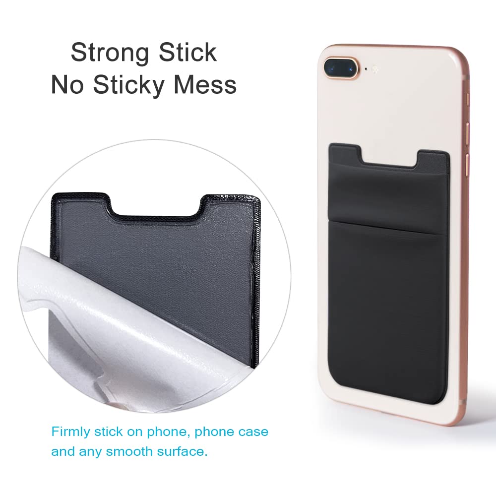 Stretchy Lycra Phone Card Holder - 3M Adhesive Sticker Wallet for iPhone, Samsung & Android - Holds Credit Cards, ID & Cash (3-Pack) - Perfect for Gym, Travel & Everyday Use