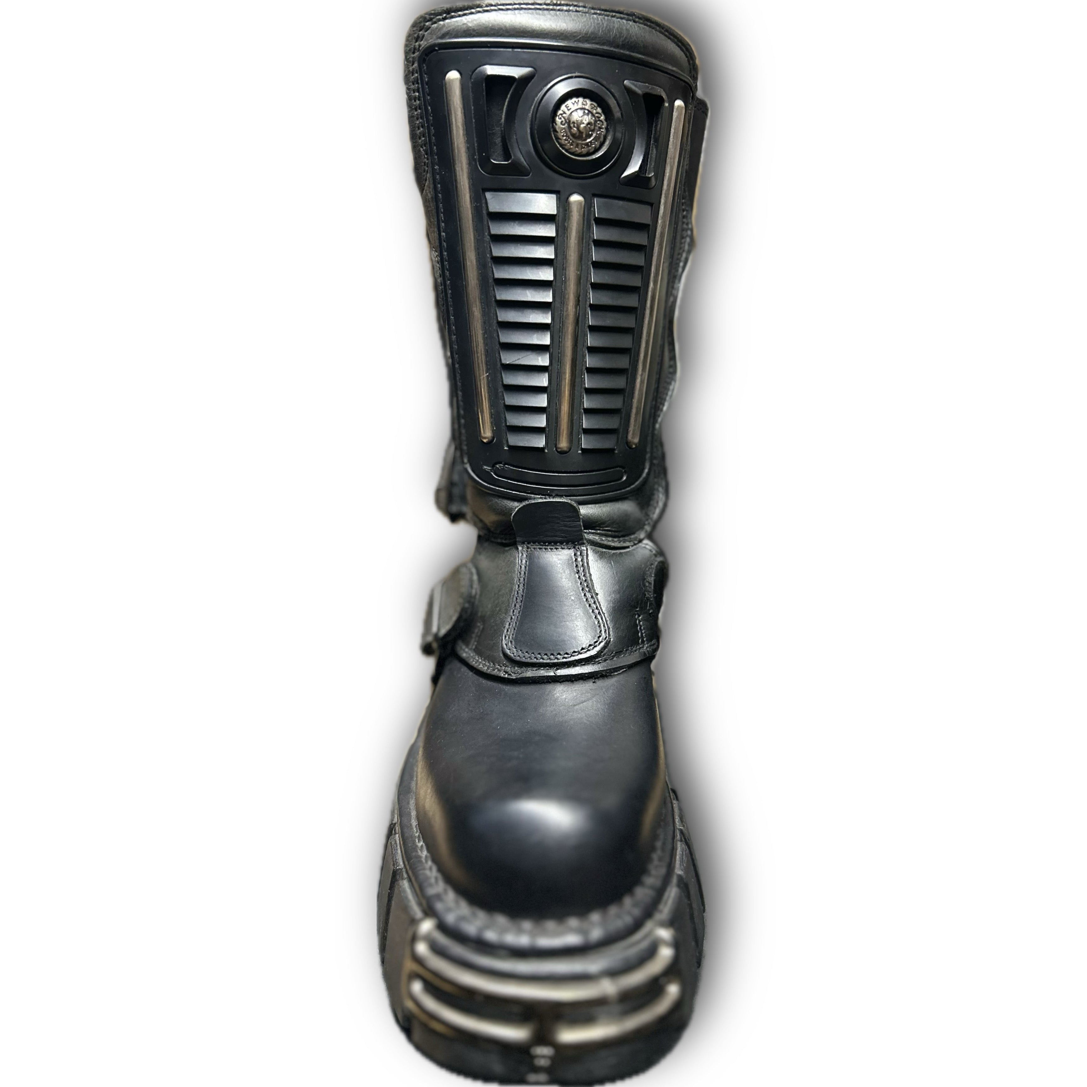 New Rock Boots M.332 Terminator - Stylish & Durable Leather Combat Boots for Men | Perfect for Motorcycle Riding, Outdoor Adventures & Fashion Streetwear
