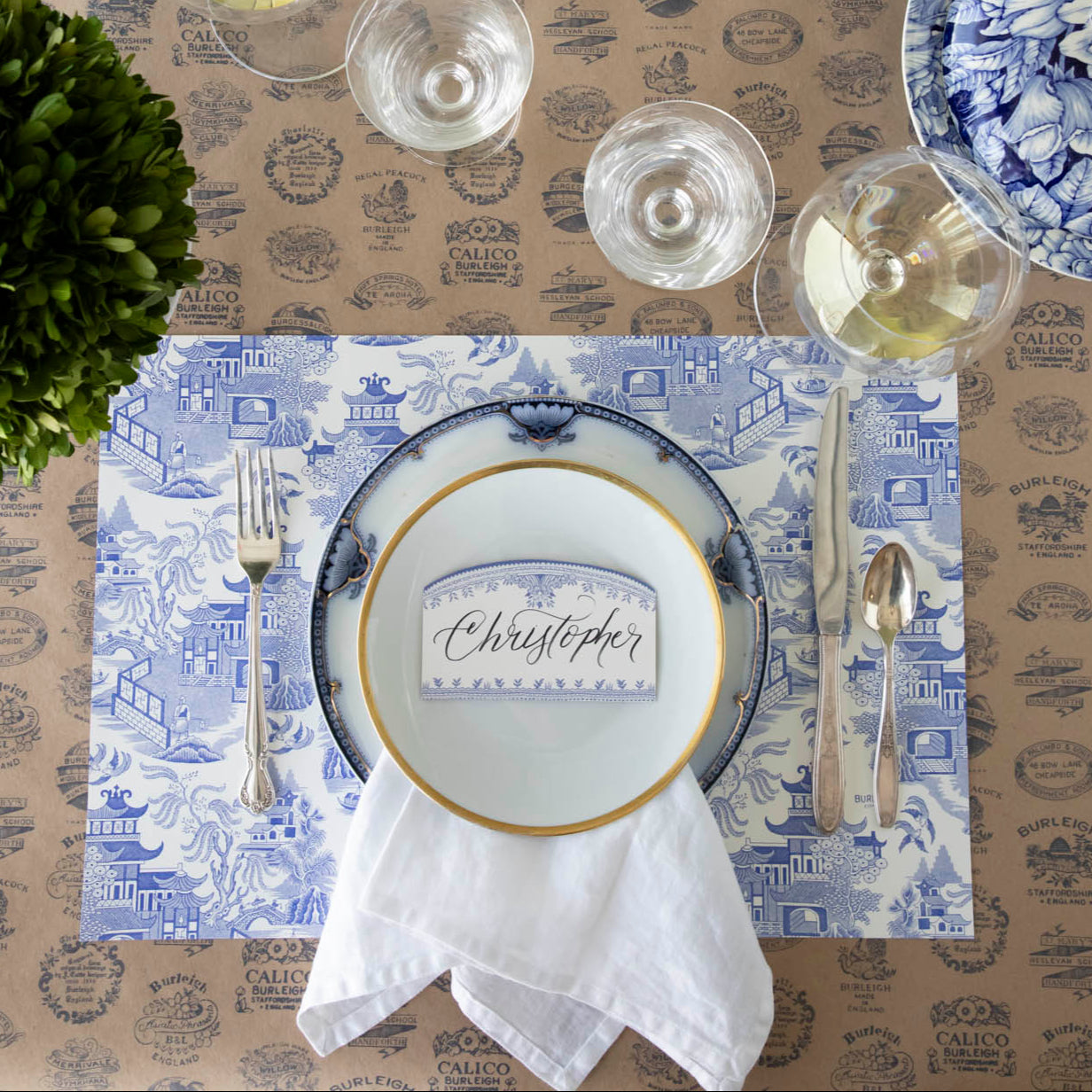Blue Willow Placemats Set of 4 - Elegant Ceramic Dinnerware for Formal Dining & Home Decor - Perfect for Holiday Tables, Dinner Parties & Everyday Use