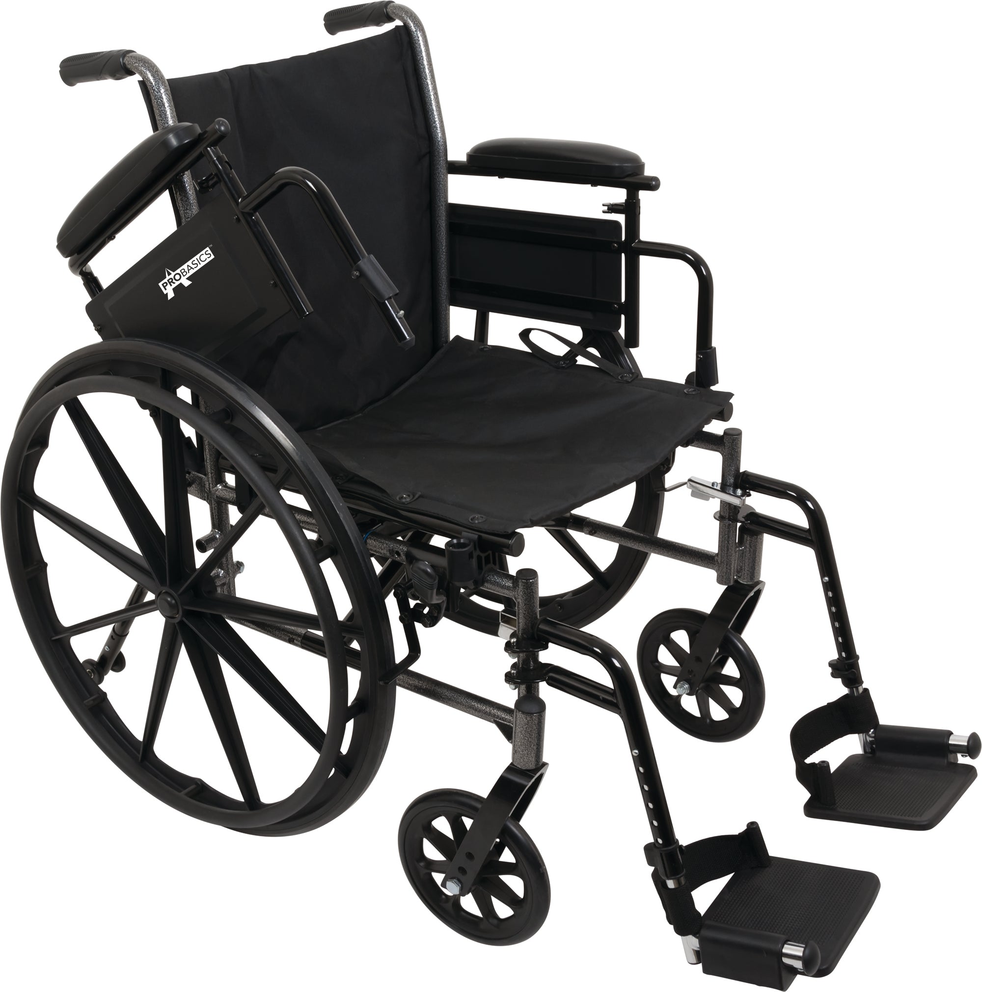 ProBasics K3 Lightweight Wheelchair - 18 x 16 Inch Seat, Foldable & Portable for Seniors & Adults - Ideal for Travel, Home Use & Daily Mobility