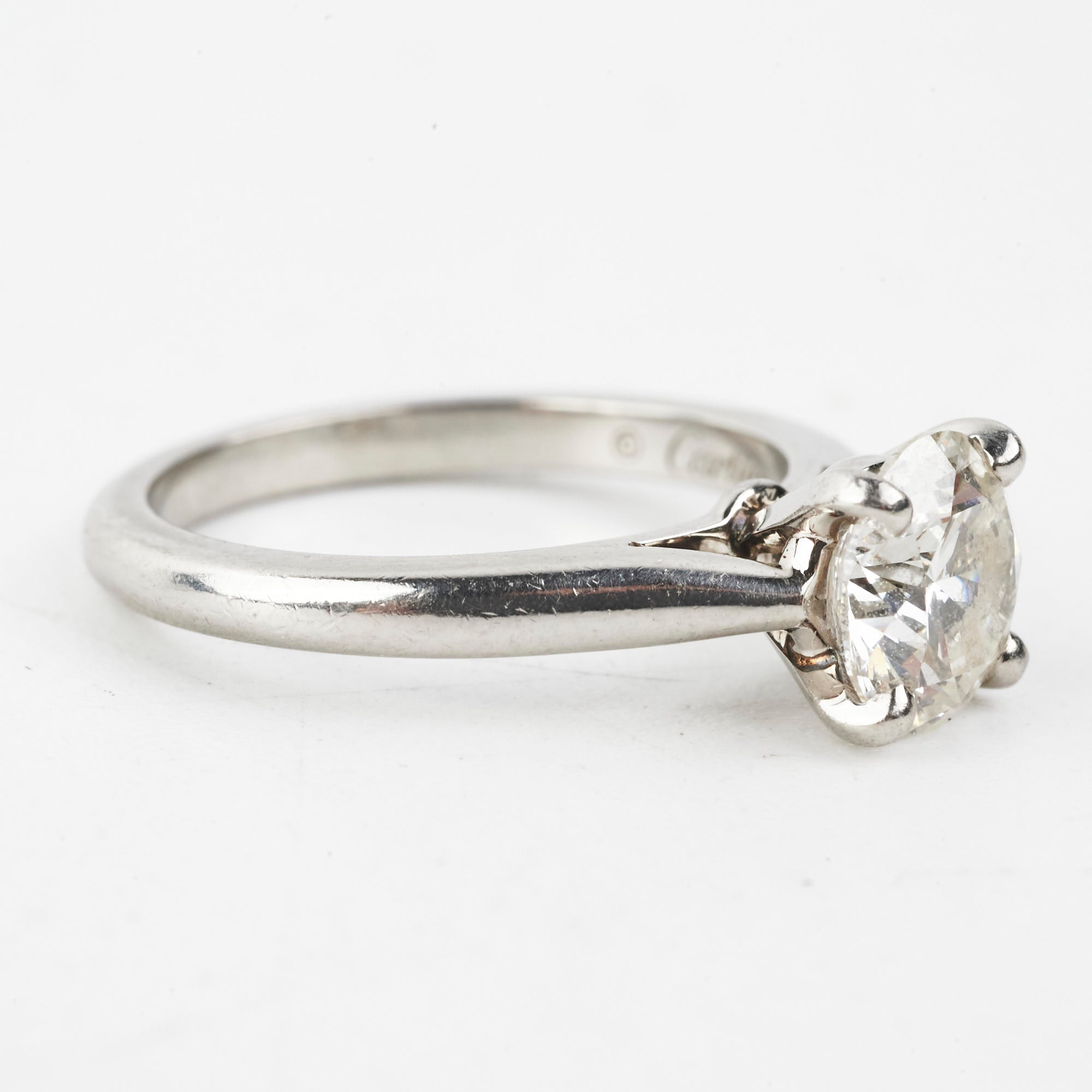 Cartier 1.3 Carat VS1 Platinum Diamond Engagement Ring - Size 48 (US 4.75) for Women, Perfect for Proposals, Anniversaries & Special Occasions