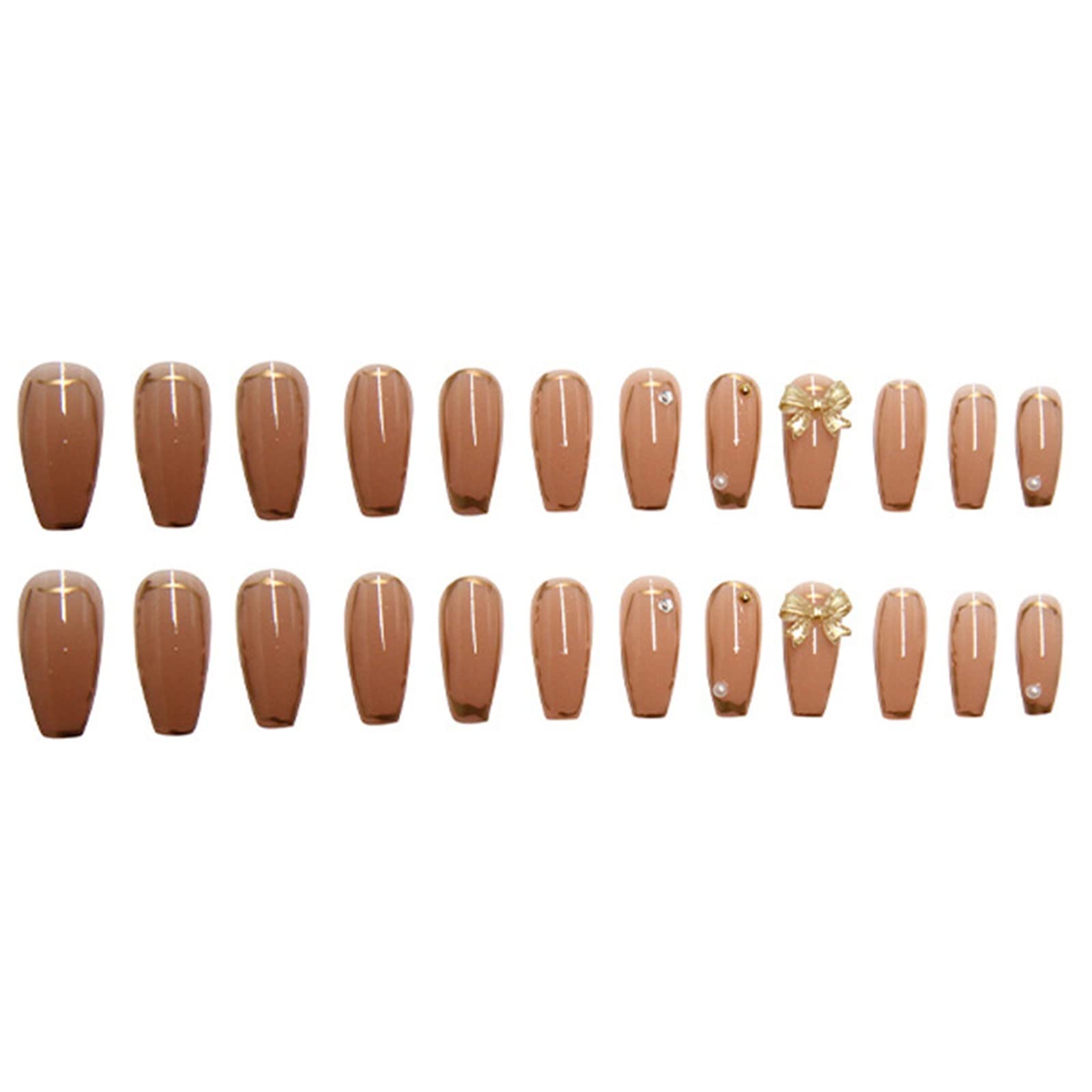 24PCS Fake Nails with Glue - Reusable Butterfly Ballet Press On Nails Set - Lightweight & Comfortable Acrylic Nails for Women - 1ml Milky White Nail Powder - Perfect for Parties, Weddings, and Daily Wear (Size A, One Size)
