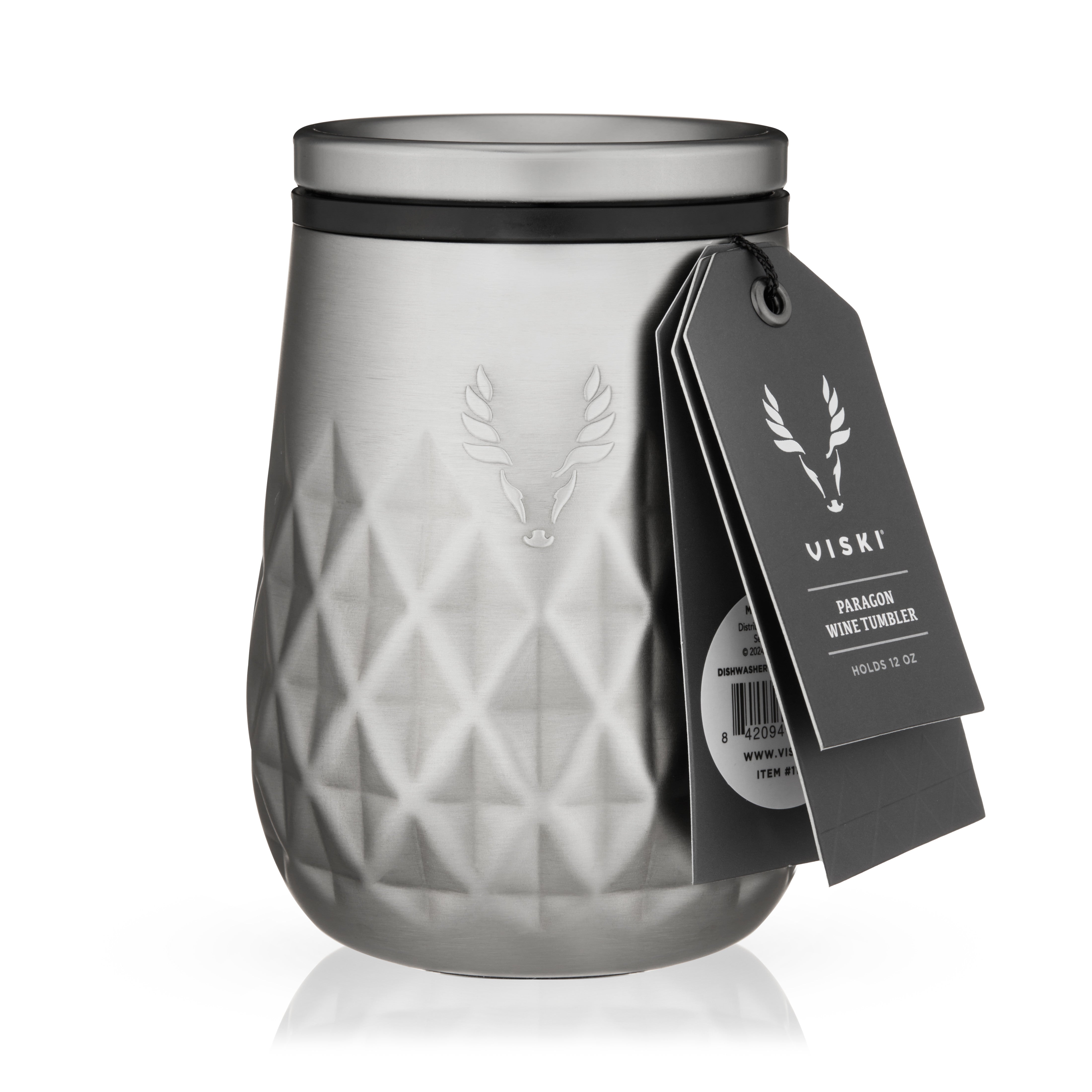 Premium Stainless Steel Wine Tumbler - 20oz Insulated Platinum Wine Cup with Lid & Straw - Keeps Drinks Cold/Hot for Hours - Perfect for Outdoor Picnics, Parties & Home Entertaining