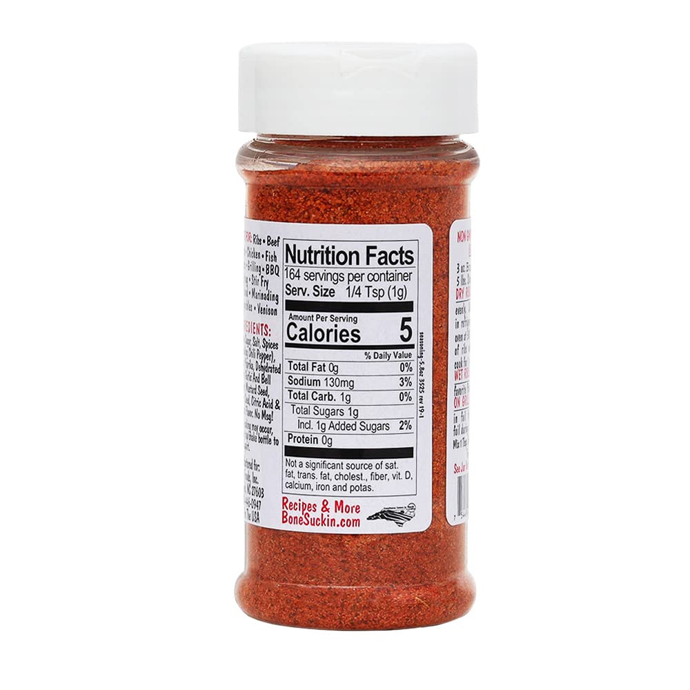 Bone Suckin' Sauce Meat & Rib Rub Seasoning - 6.2 oz BBQ Dry Rub for Pork, Beef & Chicken | Perfect for Grilling, Smoking & Slow Cooking
