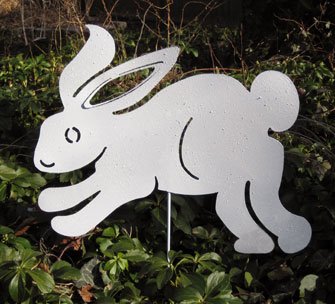 Easter Bunny Garden Stake - Handmade Metal Garden Decor for Spring & Easter Outdoor Decorations - Perfect for Flower Beds, Lawn Ornaments, and Holiday Yard Displays