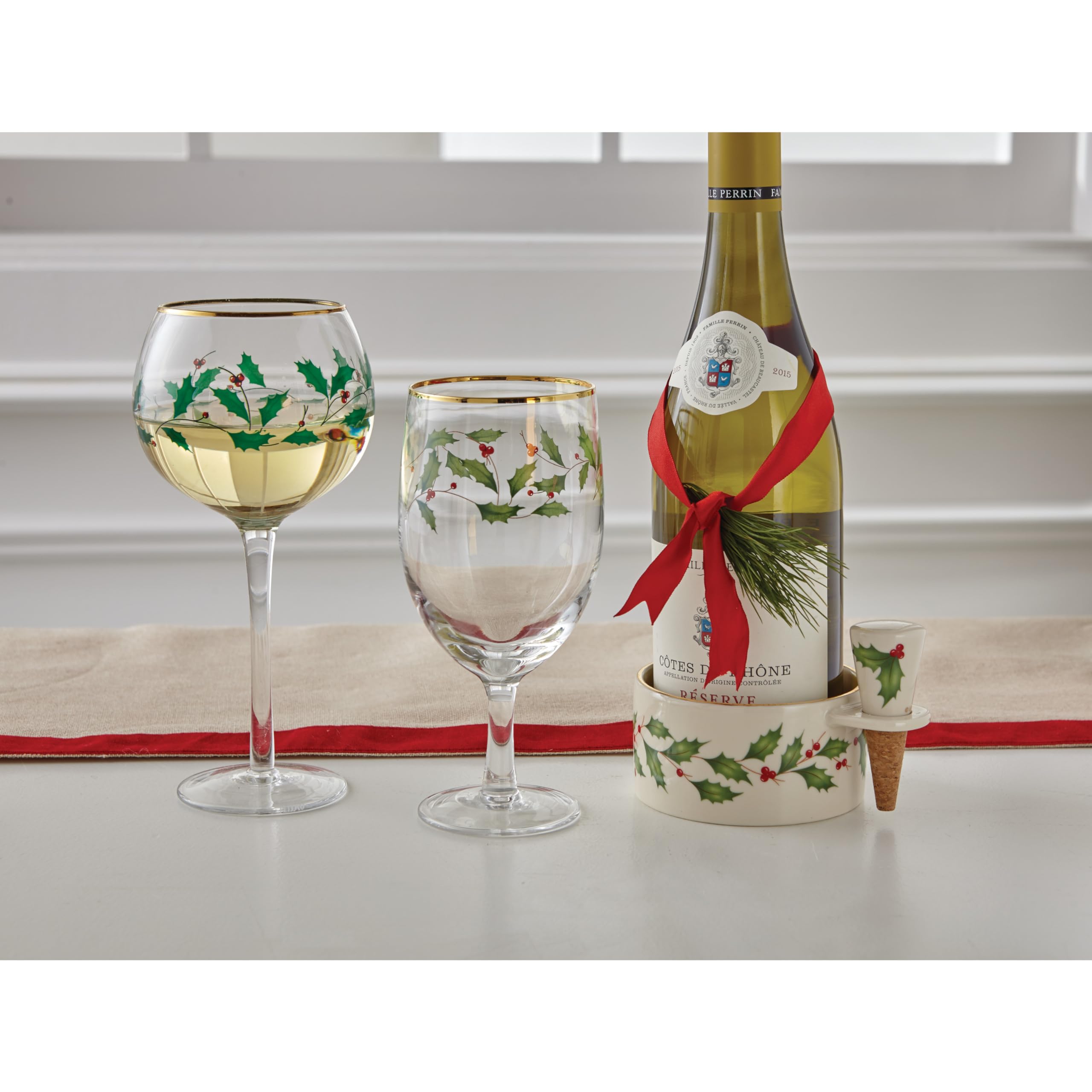 Lenox 849606 Holiday 4-Piece Iced Beverage Glass Set - Christmas Dinnerware for Hosting & Entertaining - Perfect for Holiday Parties, Festive Gatherings & Seasonal Celebrations