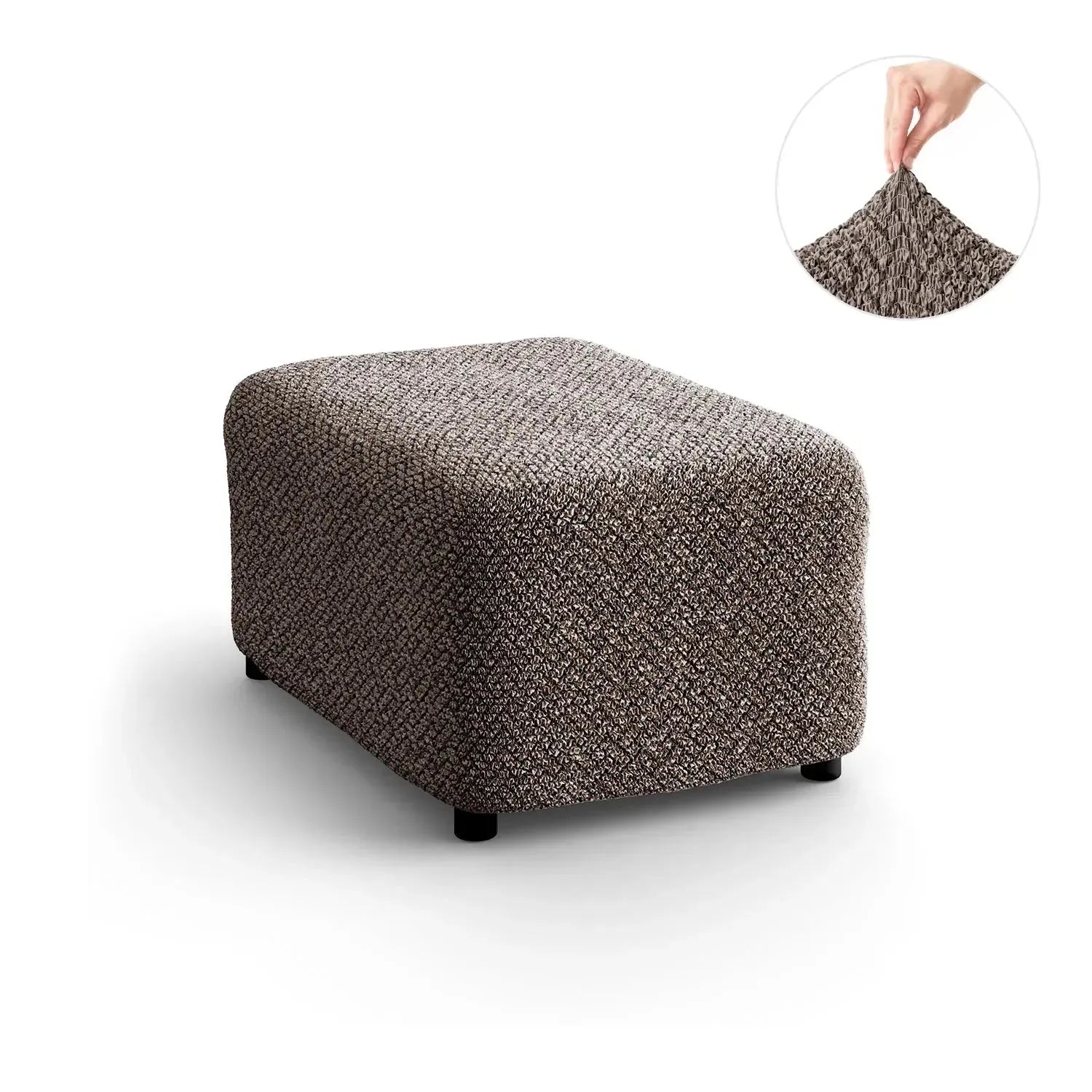 Medium Ottoman Slipcover - Microfiber Printed Collection - Perfect for Living Room, Bedroom & Home Decor