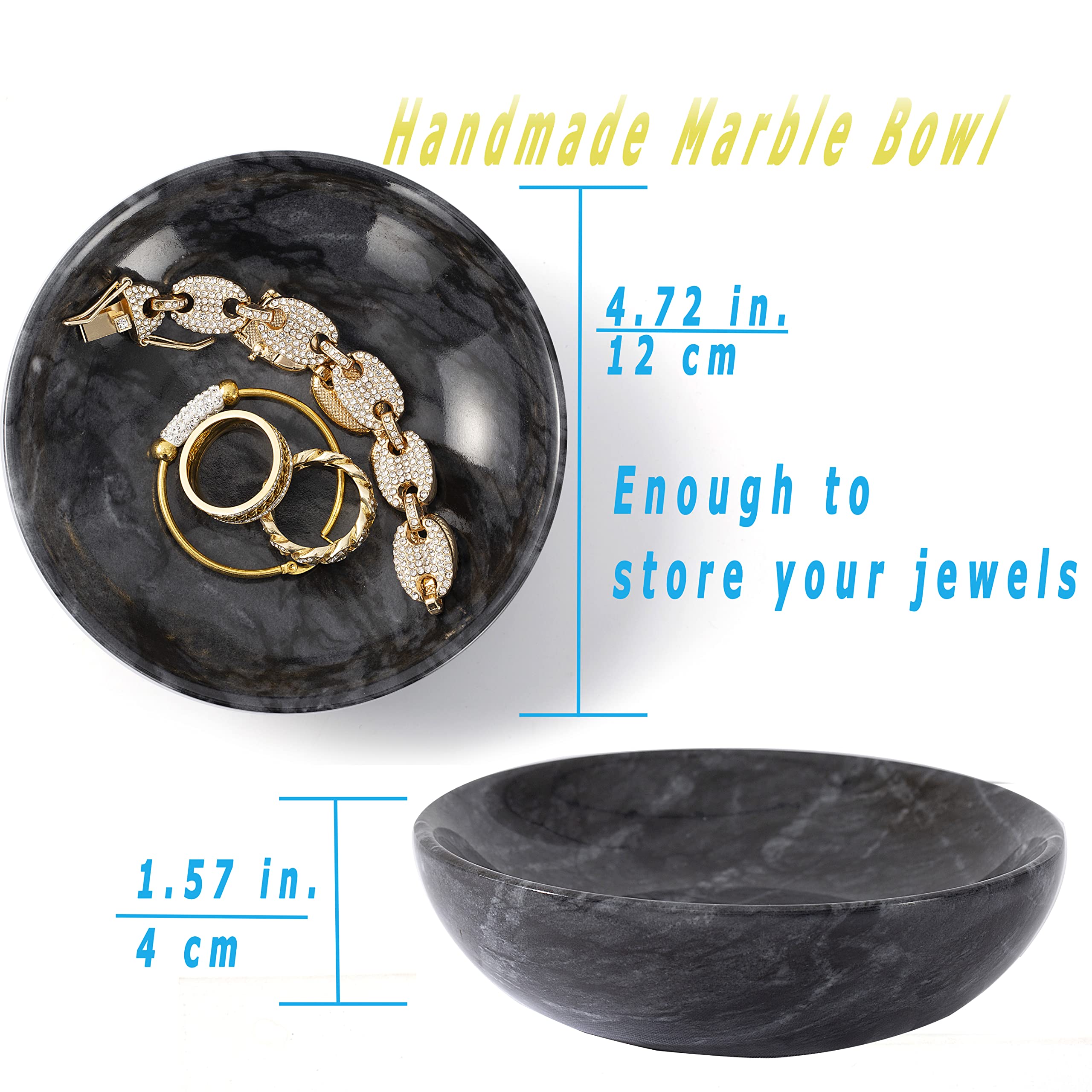 Marble Jewelry Dish for Rings & Earrings - Elegant Vanity Organizer