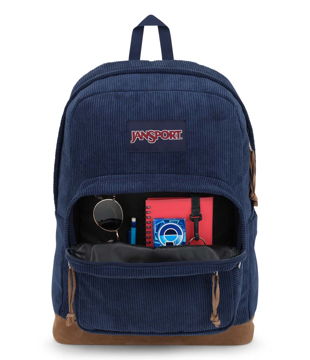 JanSport Right Pack Expressions Backpack - Navy Corduroy - Stylish & Durable School, College, Travel & Everyday Use Backpack