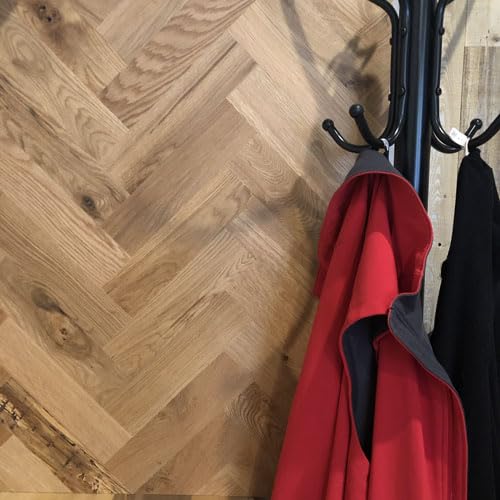 Timberchic Wooden Wall Planks - Peel & Stick DIY Wall Paneling, Herringbone Pattern, Golden Oak - Perfect for Accent Walls & Home Decor