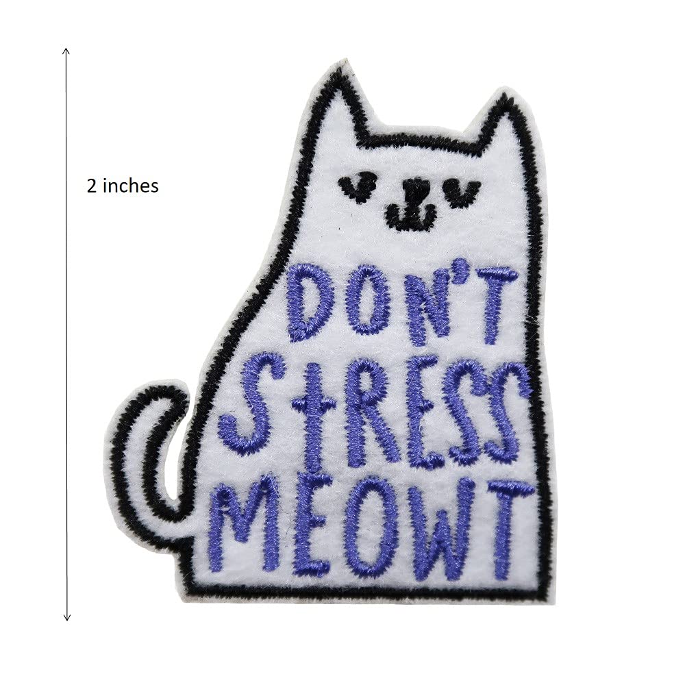 Cute Cat Embroidered Iron On Patch for Cat Lovers - Perfect for Denim Jackets, Backpacks & DIY Crafts - Great Gift for Cat Dad & Cat Mom