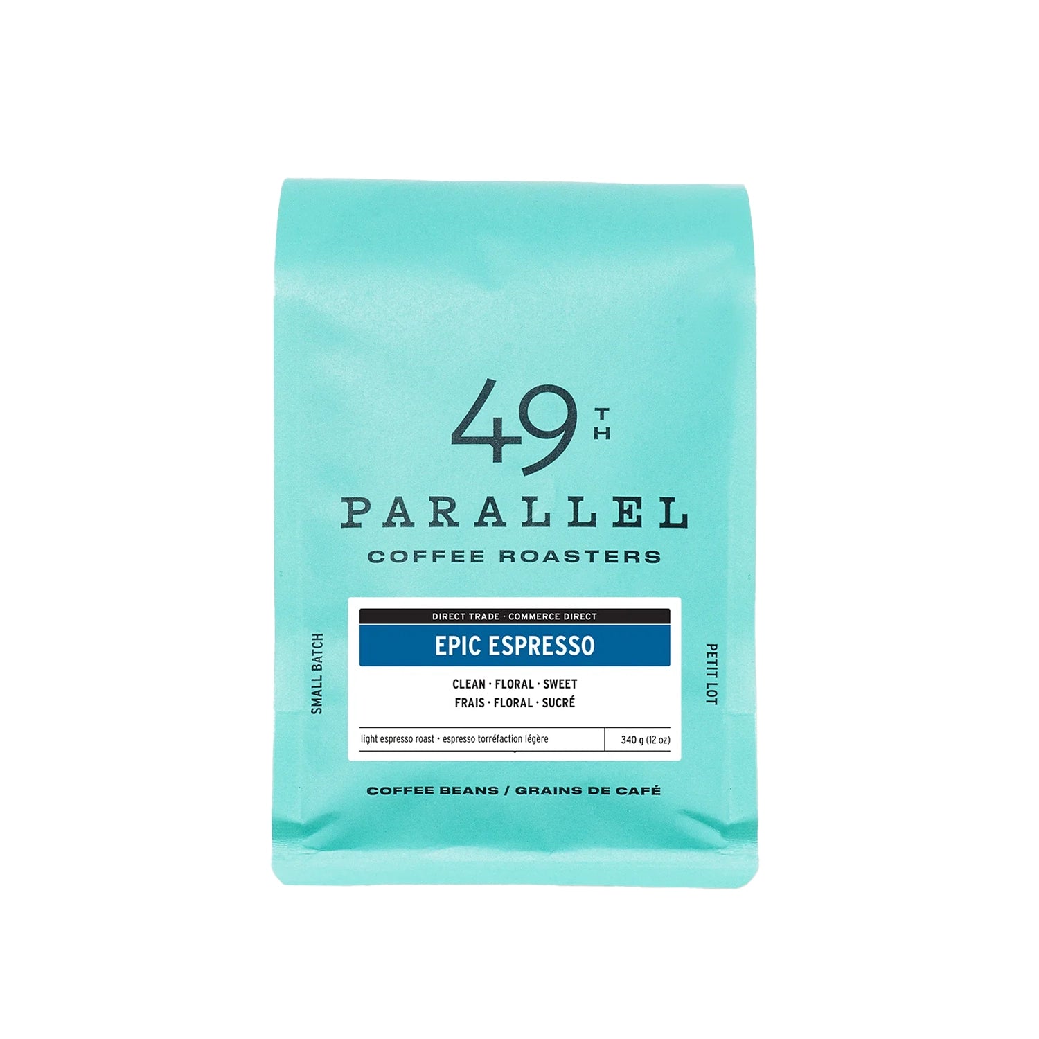 49th Parallel Epic Espresso Whole Bean Coffee - 340g (12oz) Dark Roast for Rich Flavor - Perfect for Home Brewing, Espresso Machines & Gifts for Coffee Lovers