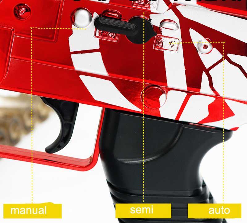 LH SAW M249 Electric Darts Blaster Toy Gun - Red (US Stock) | Outdoor Play, Nerf Battle, Team Competition, Birthday Gift for Kids & Teens
