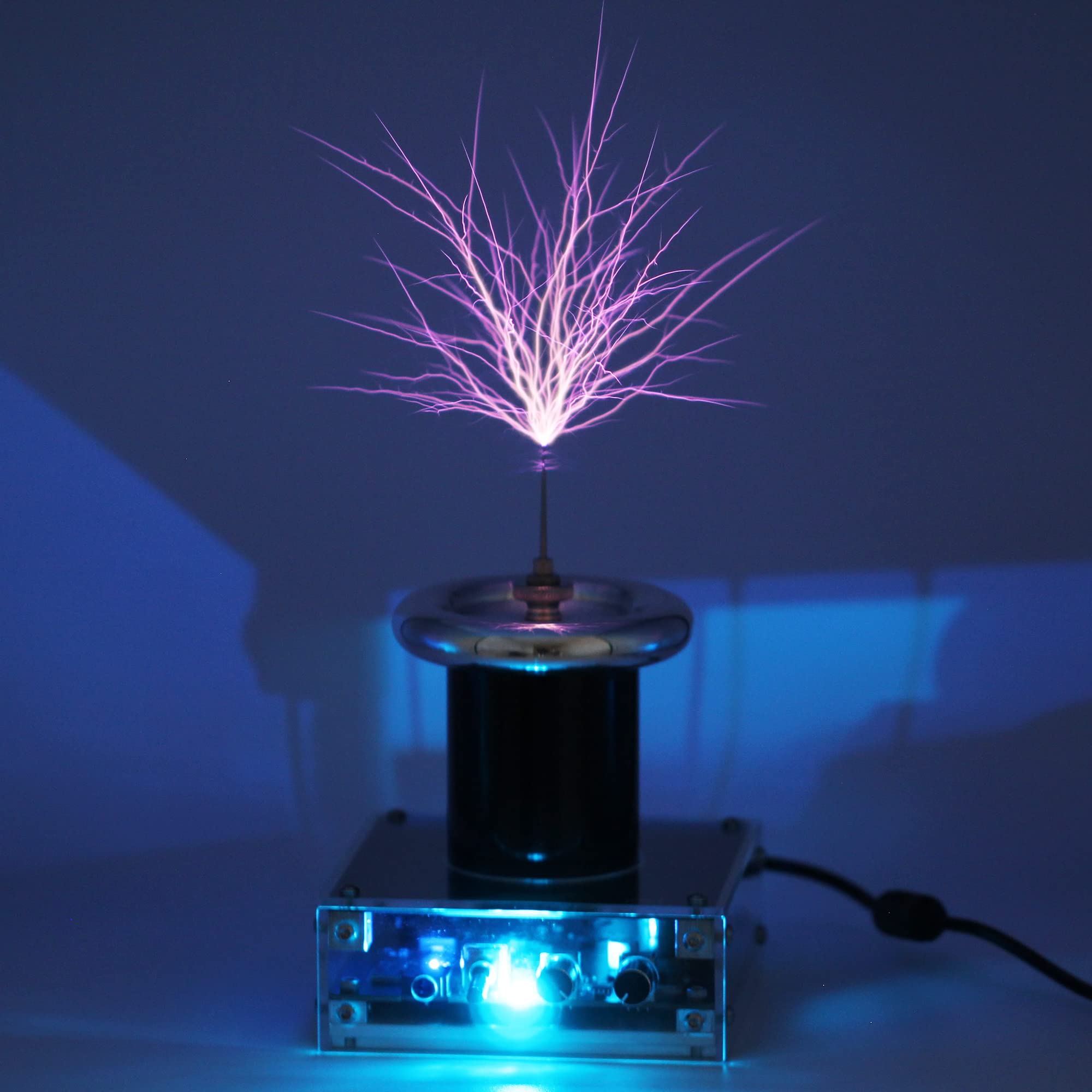 Wireless Tesla Coil Speaker - Bluetooth Plasma Arc Generator for Music, SSTC Desktop Toy & Science Experiment Model JE-28 | Perfect for STEM Education, Physics Demonstrations & Unique Home Decor