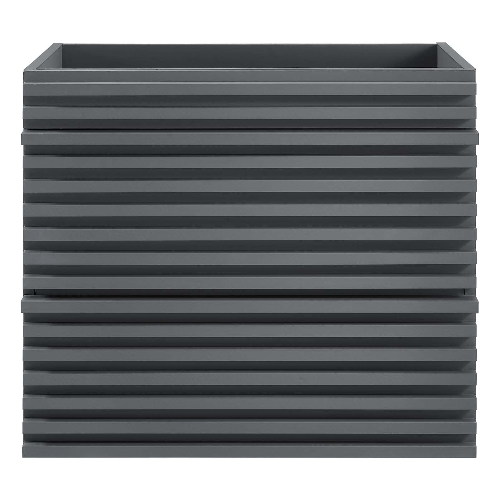 Modway Render 24 Inch Wall Mount Bathroom Vanity Cabinet with Sink - Gray Modern Floating Bathroom Storage for Small Spaces, Apartments & Powder Rooms