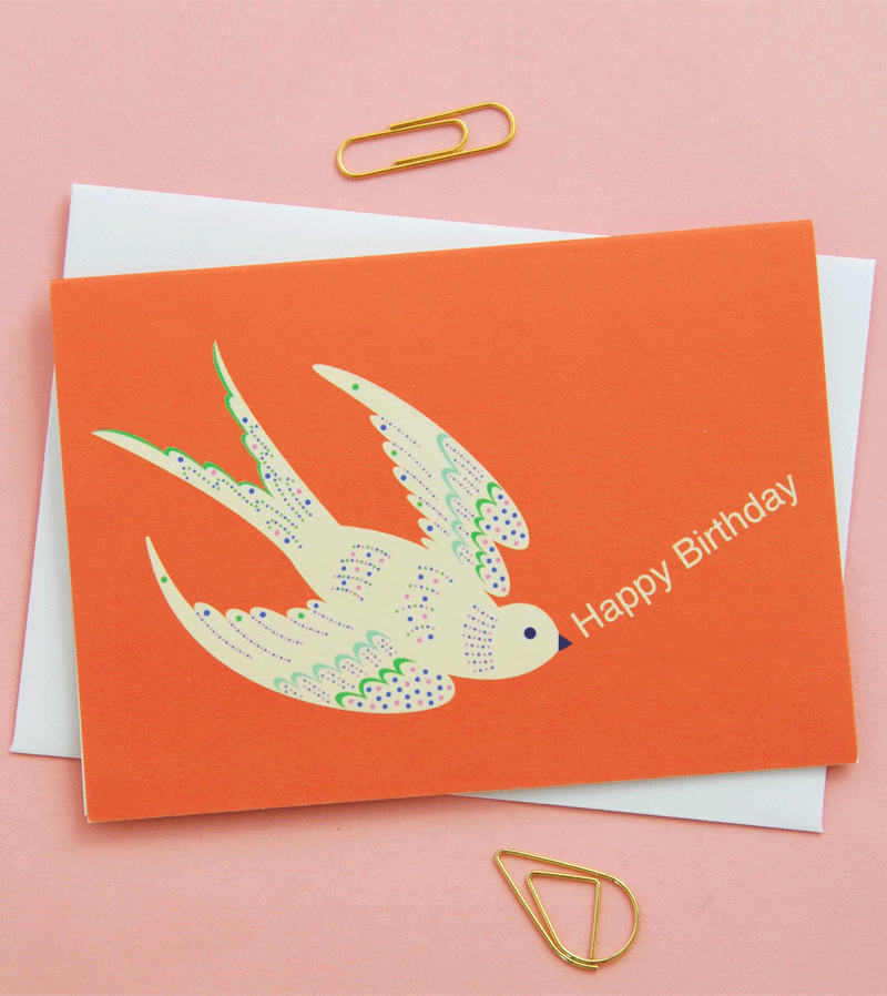 Happy Birthday Bird Notecard Set by Elvira van Vredenburgh - Handmade Greeting Cards for Birthdays, Thank You Notes & Special Occasions - Perfect for Party Invitations, Gift Cards & Personal Messages