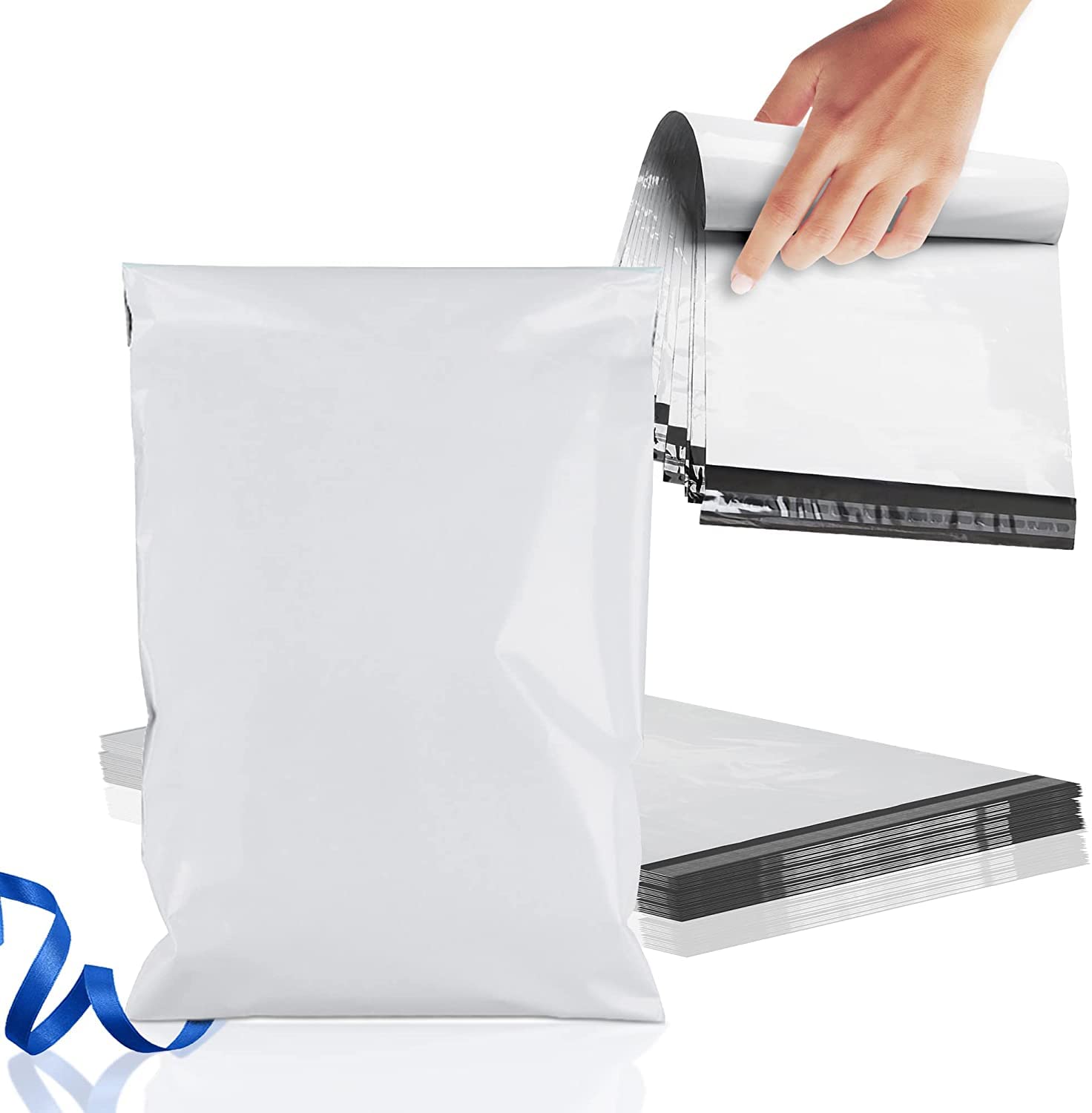 PUREVACY 5x7 Inch Poly Mailers - 1000 Pack White 2 Mil Polyethylene Shipping Envelopes | Self-Sealing Waterproof Poly Bags for Clothing & Apparel | Perfect for Ecommerce, Online Stores & Small Business Shipping