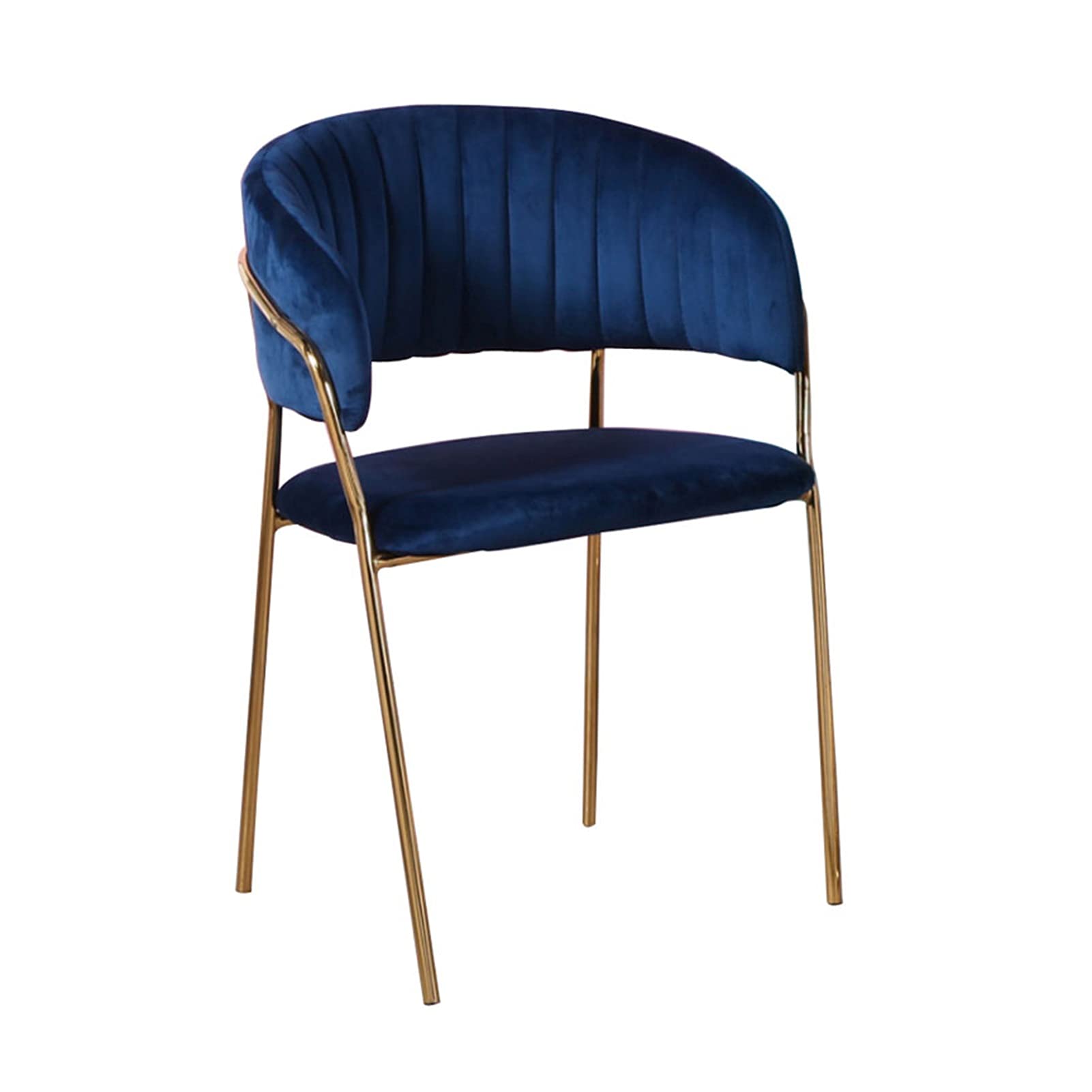 Velvet Dining Chair with Golden Legs - Modern Simplicity Lounge Chair for Living Room, Bedroom, Balcony & Reception Areas - 1 Piece Blue Velvet Chair for Home Decor & Relaxation