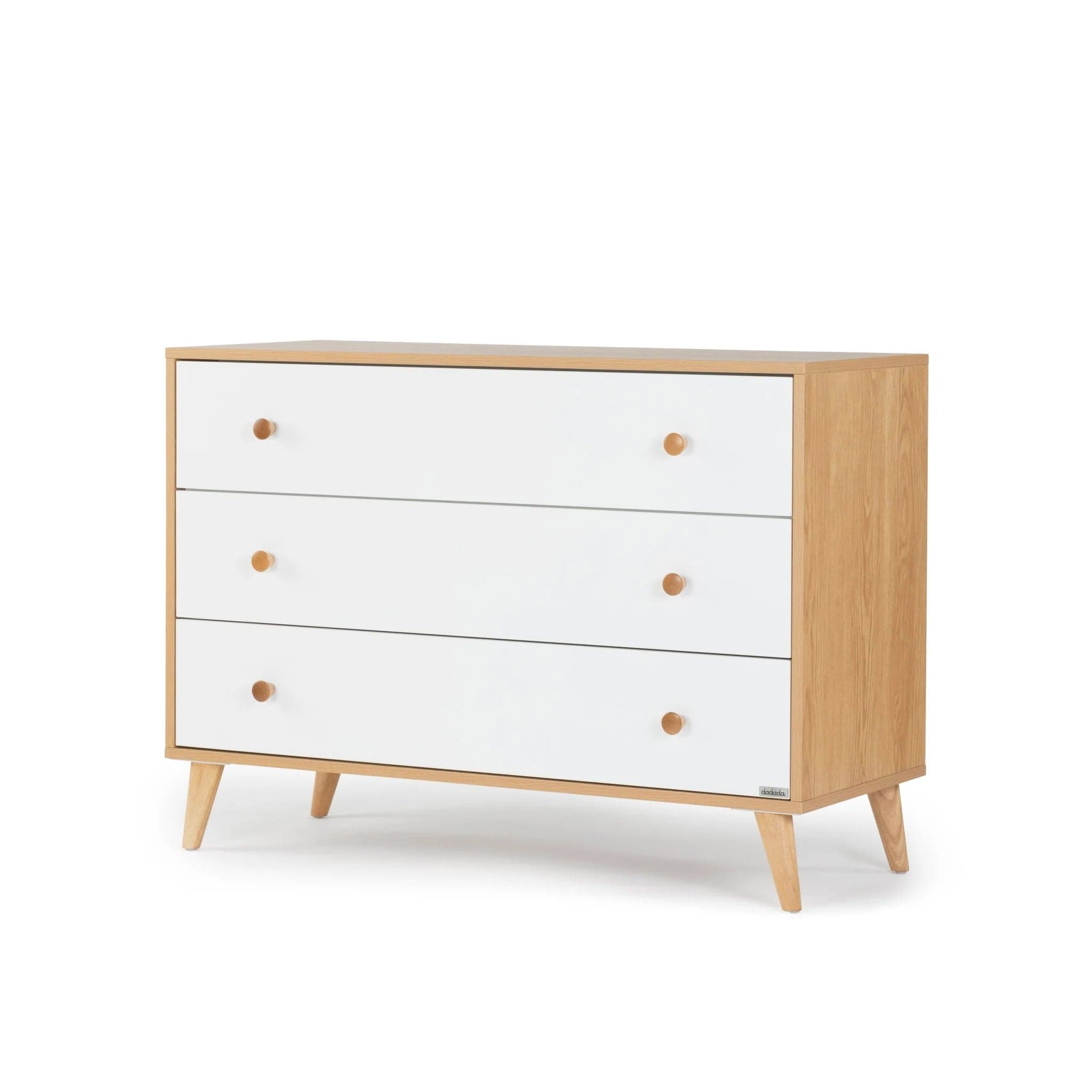 Dadada Austin 3-Drawer Dresser - Modern Wooden Chest of Drawers for Bedroom & Nursery Organization - Perfect for Clothes, Toys, and Home Storage