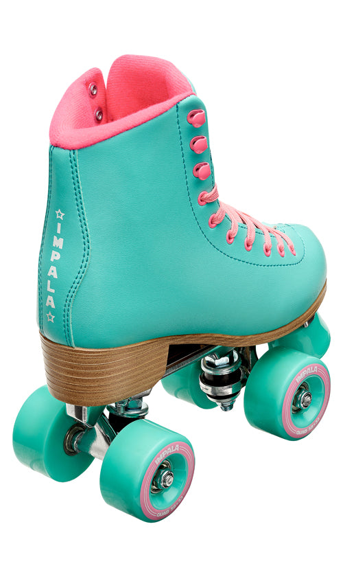 Impala Roller Skates for Women - Pink & Yellow Retro Quad Skates with Lightweight Aluminum Frame - Perfect for Outdoor Skating, Roller Derby & Rink Fun