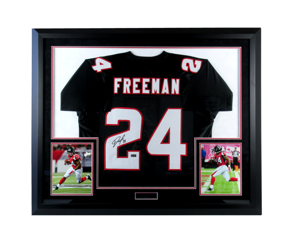 Devonta Freeman Autographed Atlanta Falcons Framed Black Jersey - Limited Edition Collectible for Sports Fans & Memorabilia Enthusiasts - Perfect for Man Cave, Game Room, or Office Decor
