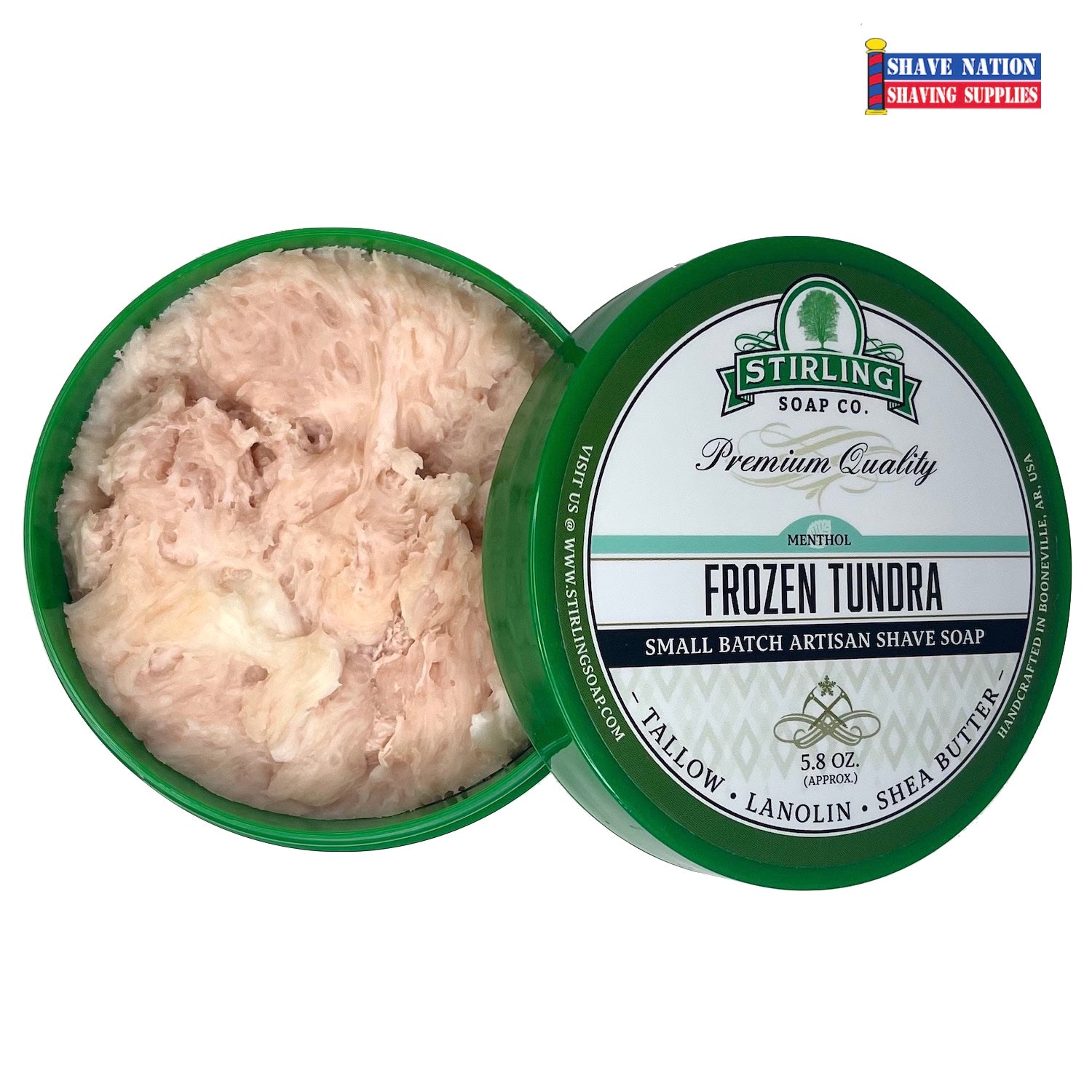 Premium Stirling Shaving Soap for Men - All-Natural Ingredients for Smooth Shaving - Perfect for Wet Shaving & Beard Care at Home or Travel