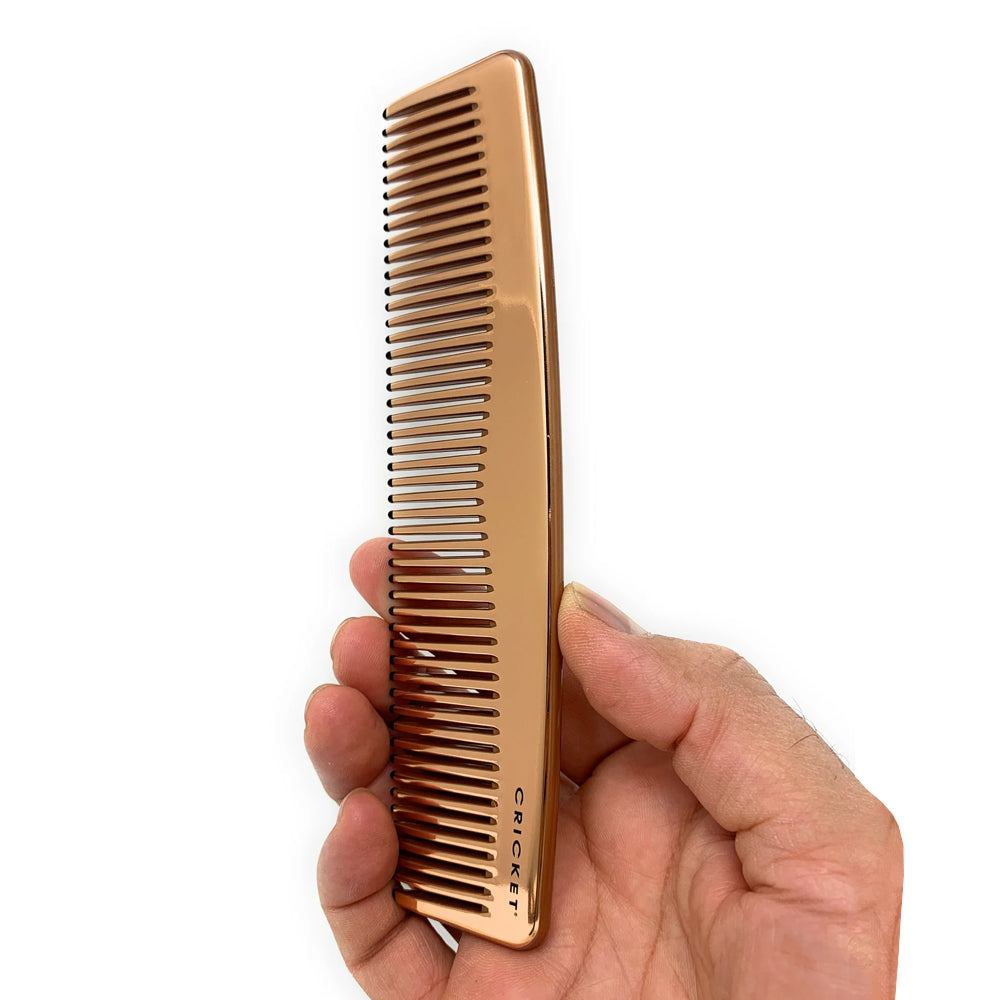 Copper Infused Hair Comb for Men & Women - Cricket Copper Clean Finishing Comb with Dressing & Styling Teeth - Perfect for Salon, Home Hair Care & Travel Grooming