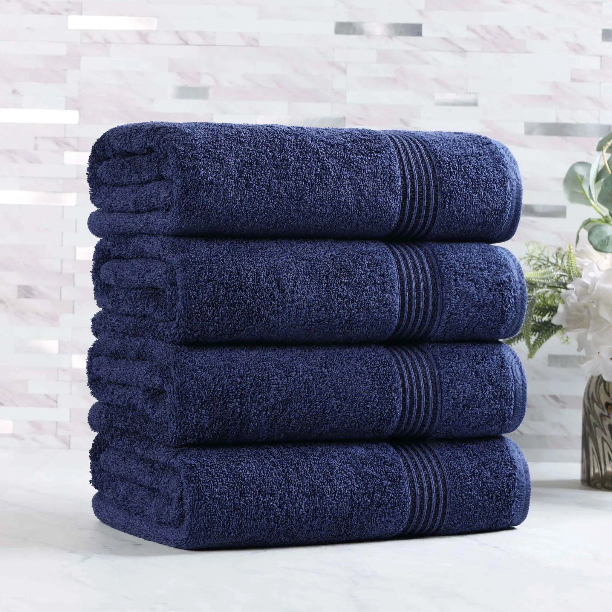 Premium Egyptian Cotton Bath Towels Set of 4 - Ultra Soft & Highly Absorbent Luxury Towels for Spa, Hotel & Home Use