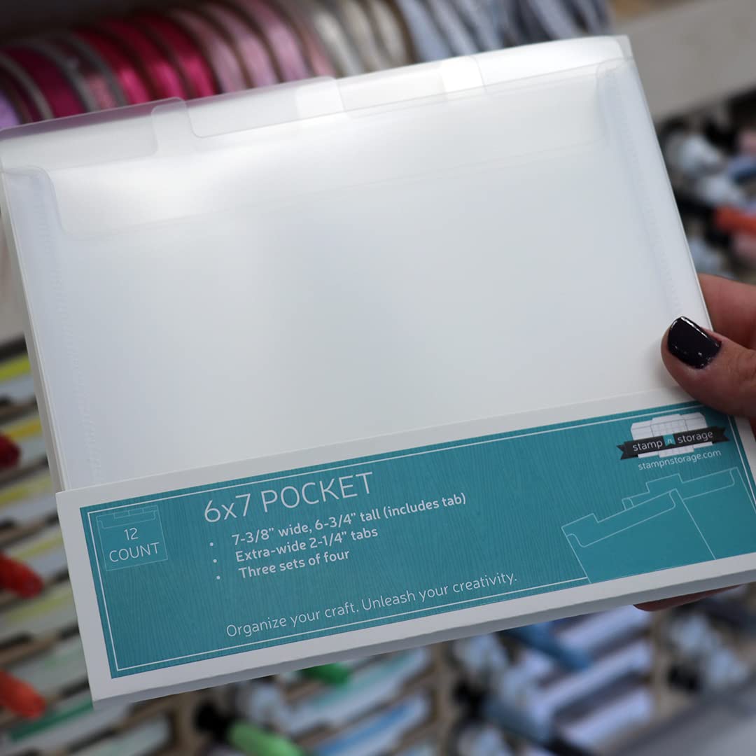 Stamp-n-Storage Craft Organizer Pockets - Clear Plastic Storage Pouches for Scrapbooking, Card Making & DIY Projects - Perfect for Craft Room, Office & Home Organization