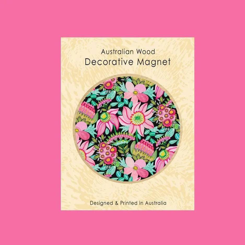 Pastel Pink Floral Fridge Magnets & Greeting Card Gift Set - Perfect for Birthdays, Anniversaries, and Home Decor