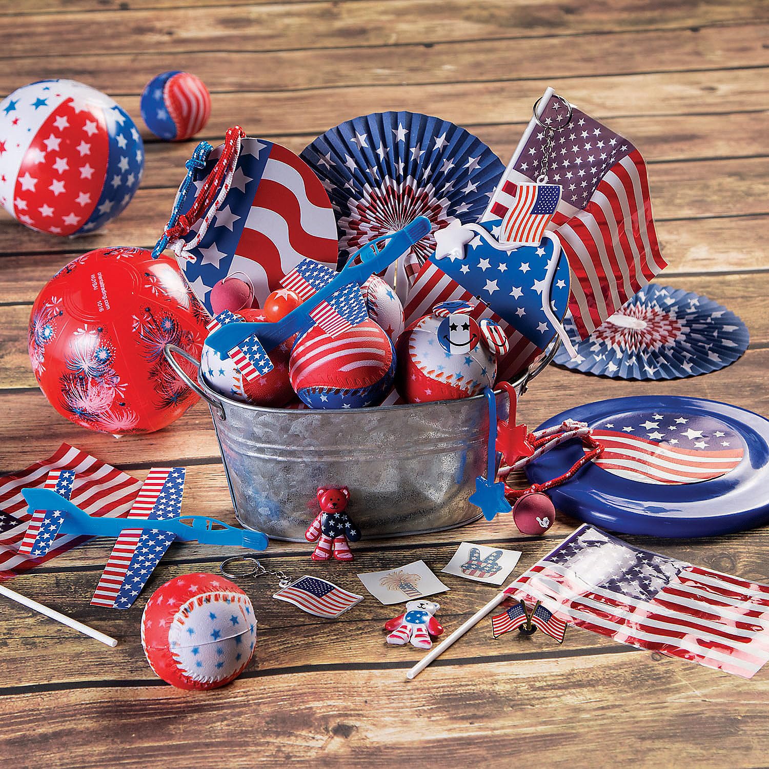 1000-Piece Patriotic Fourth of July Toy Assortment - Gliders, Pin Tops, Pins, Balls & More | Bulk Independence Day Party Favors for Kids & Adults | Perfect for 4th of July Celebrations, Parades & Backyard BBQs