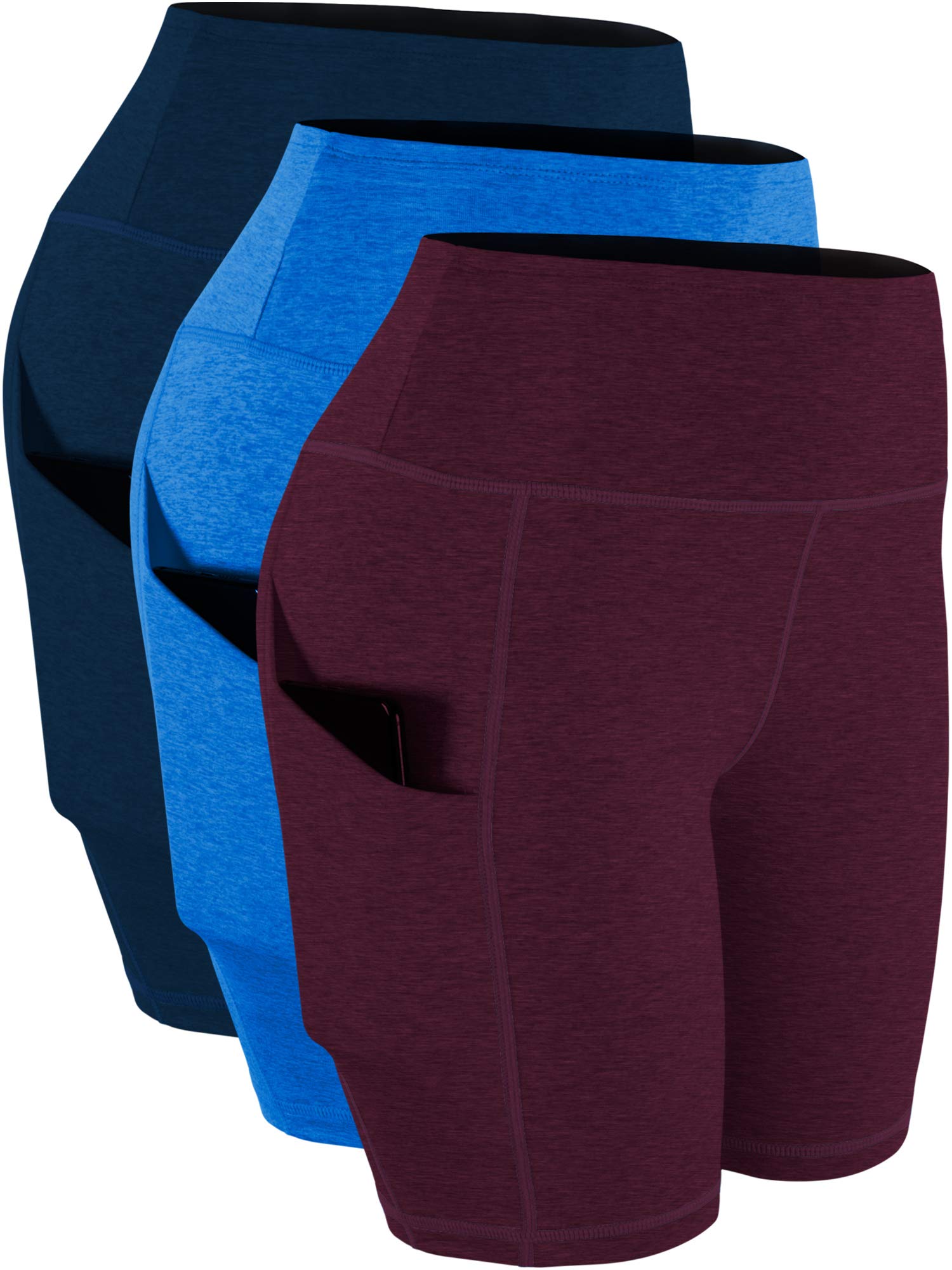 CADMUS High Waisted Compression Shorts for Women - Workout Running Cycling Yoga Shorts with Pockets - Perfect for Gym, Fitness & Outdoor Activities