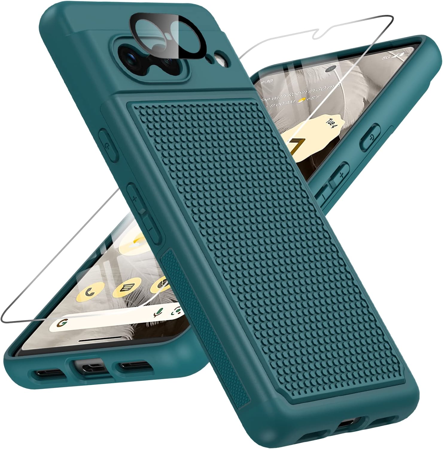 Google Pixel 7 Phone Case - Dual Layer Heavy Duty Protection Shockproof Cover - Matte Black for Work, Travel & Outdoor Activities