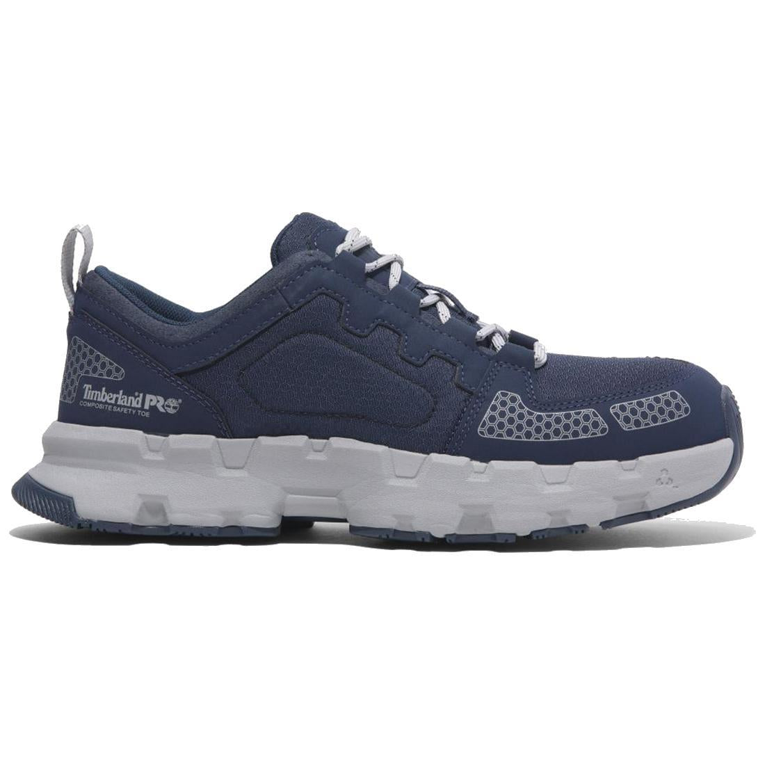 PowerTrain EV Composite Toe Work Shoes for Men - Slip Resistant & Lightweight Safety Shoes - Electric Blue - Ideal for Construction, Warehouse & Industrial Work