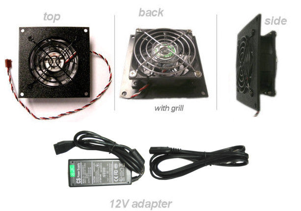 CG CabCool 801 Single 80mm Cabinet Cooling Fan Kit - Quiet PC Case Fan for Home Theater, Gaming PC & Electronics Cabinet Cooling System - Perfect for Home Office, Server Room & Entertainment Center