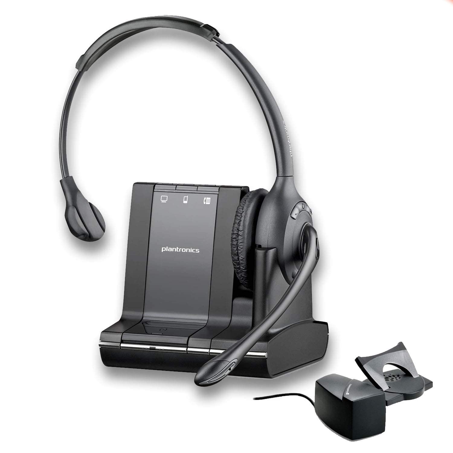 Plantronics Savi W710 Wireless Headset System - Multi-Device Bluetooth Headset with HL10 Handset Lifter for Office, Call Center & Remote Work