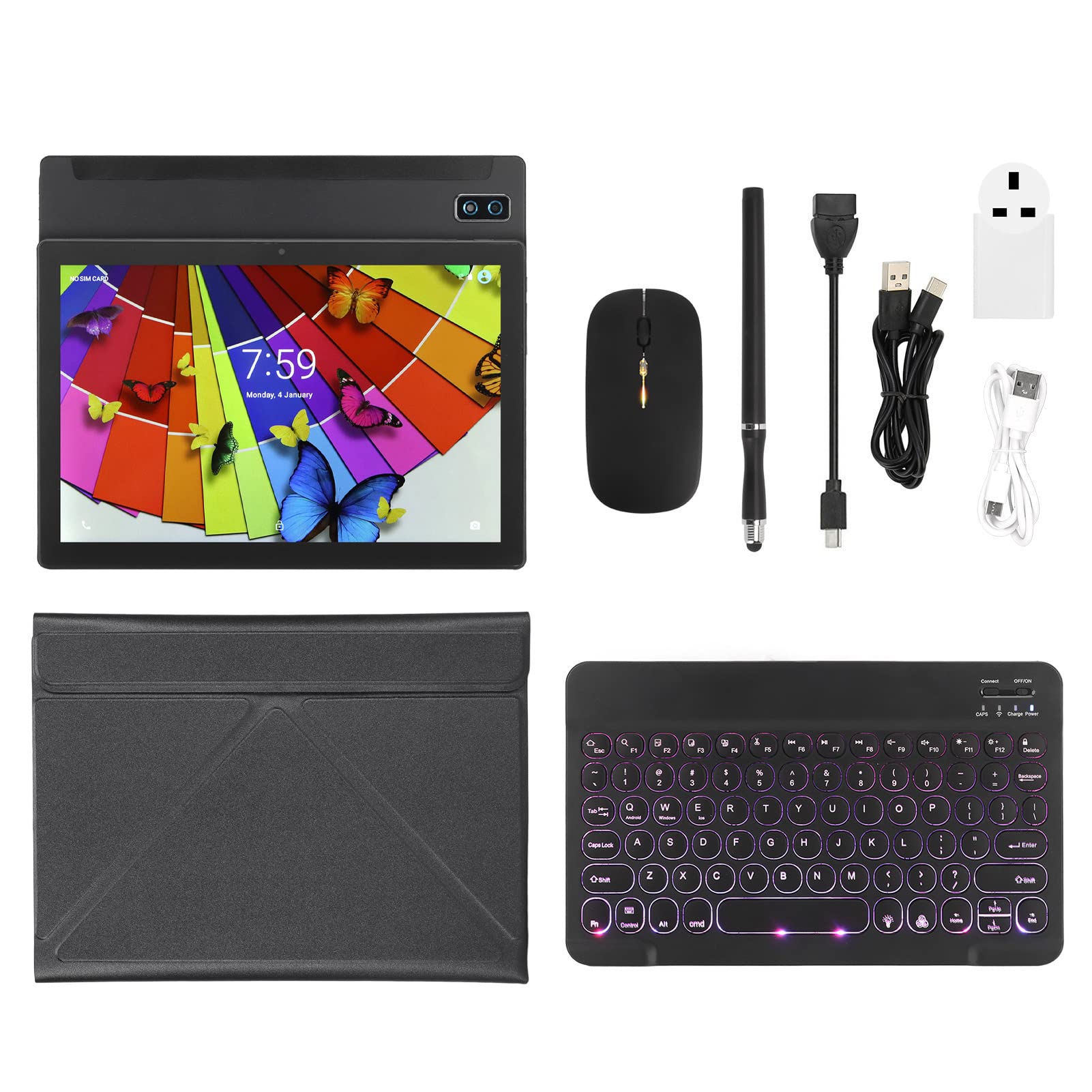 10 Inch Tablet PC with 8800mAh Battery & Dual Camera - Portable Office Tablet for Business Professionals (Black) | Perfect for Remote Work, Online Meetings & Productivity On-The-Go