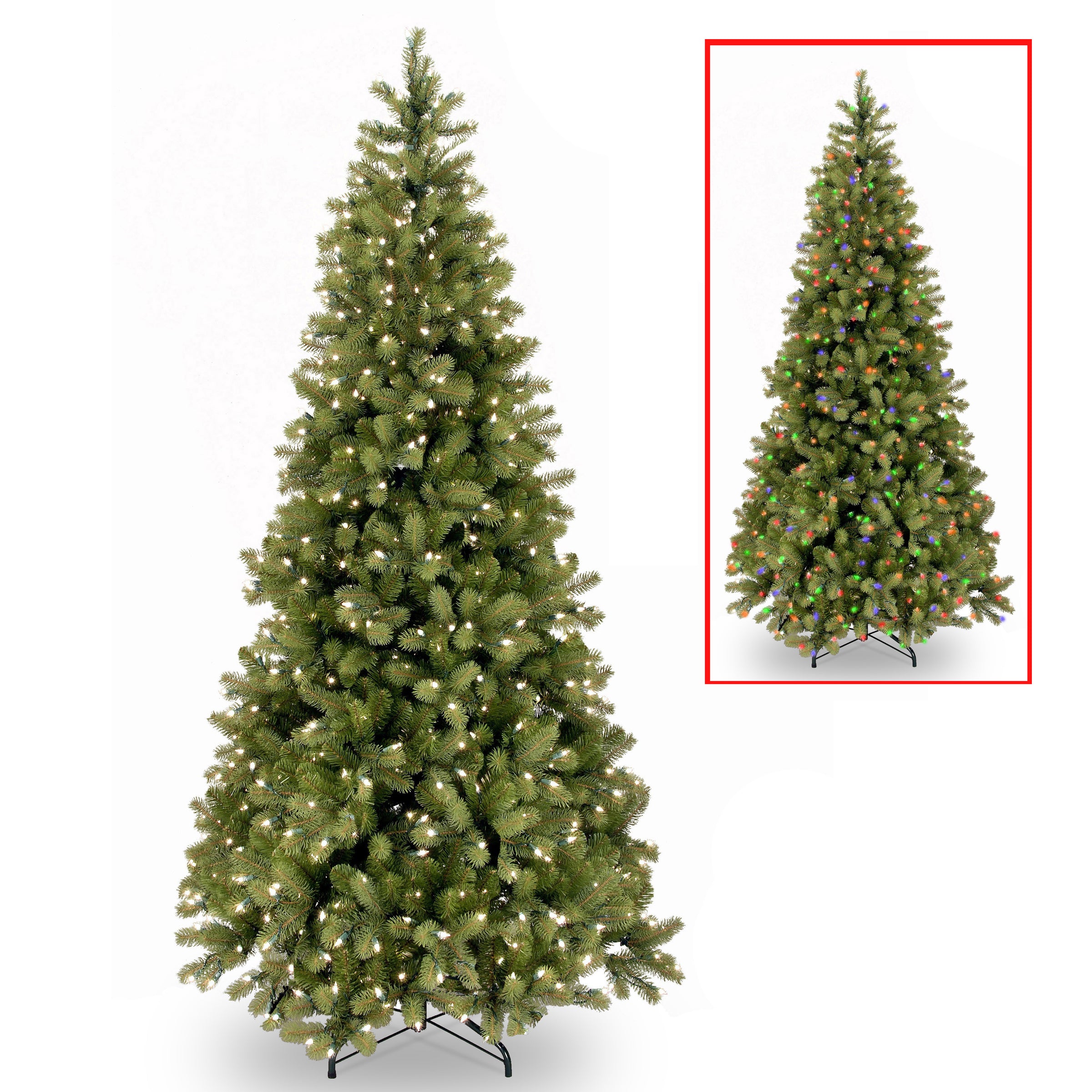 7.5 ft Pre-Lit Downswept Douglas Fir Christmas Tree with 600 Dual Color LED Lights - Perfect for Holiday Home Decor & Festive Celebrations