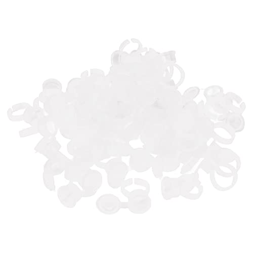 Ubersweet® Semi-Permanent Eyebrow Glue Holder - Translucent Microblading Pigment Ring Cups for Saving (White) | Perfect for Microblading, Ombre Brows & Permanent Makeup Artists