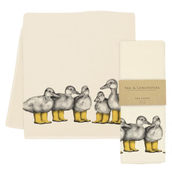 Duck with Boots Tea Towel - Funny Kitchen Towel for Dish Drying & Decor - Perfect for Farmhouse, Cottagecore & Duck Lover Kitchens