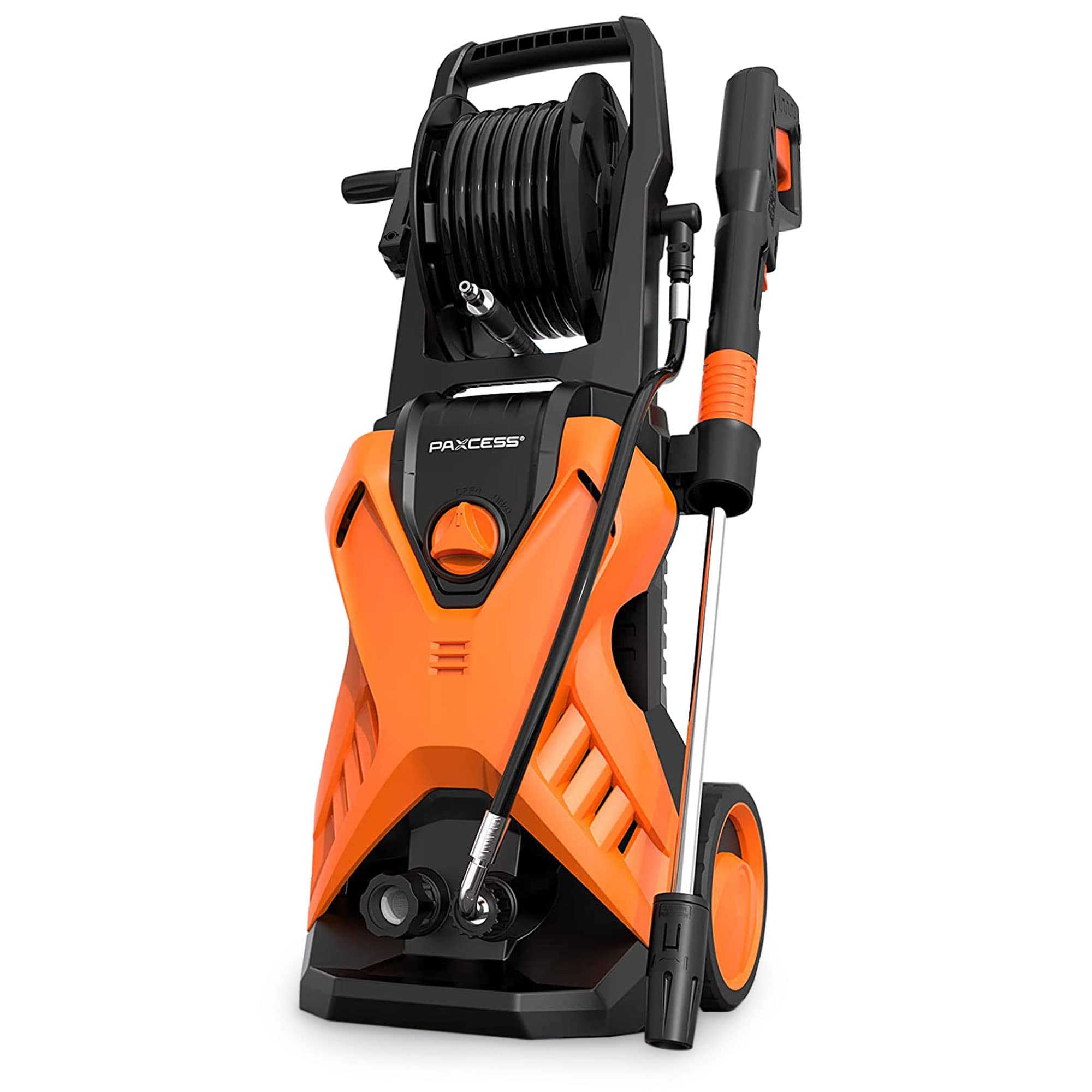 PAXCESS 3000 PSI 1800W Electric Pressure Washer with Adjustable Nozzle, Hose Reel & Wheels - Ideal for Car Washing, Patio Cleaning, Deck Maintenance & Driveway Power Washing | Home & Outdoor Cleaning Solution
