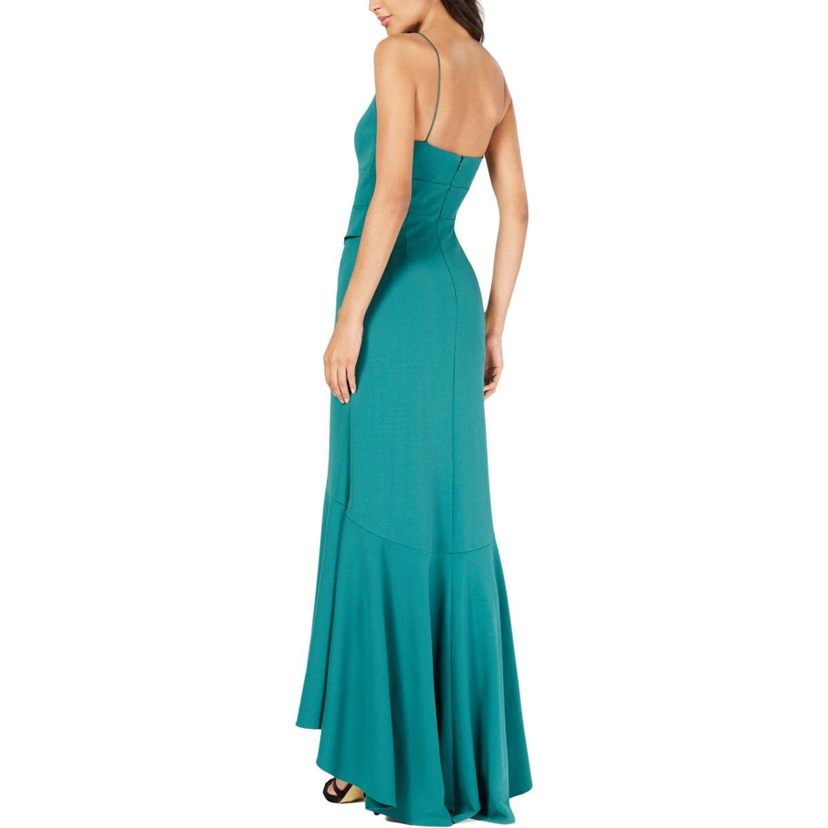 Adrianna Papell Women's Ruffled Cascade Formal Evening Dress in Emerald Green - Perfect for Prom, Wedding & Black Tie Events
