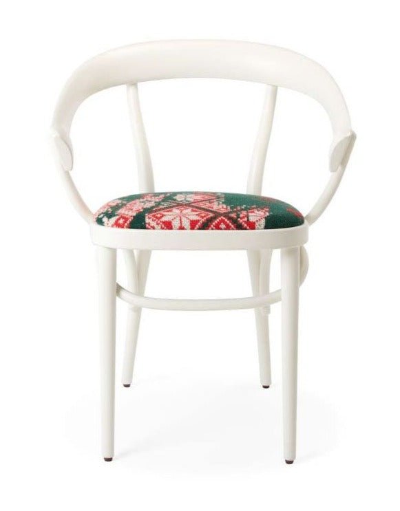 GTV Nigel Coates Bistrot Stool Bentwood Armchair - Upholstered Wooden Bistro Chair for Kitchen, Cafe & Restaurant Dining - Perfect for Home Decor, Commercial Use & Indoor Seating